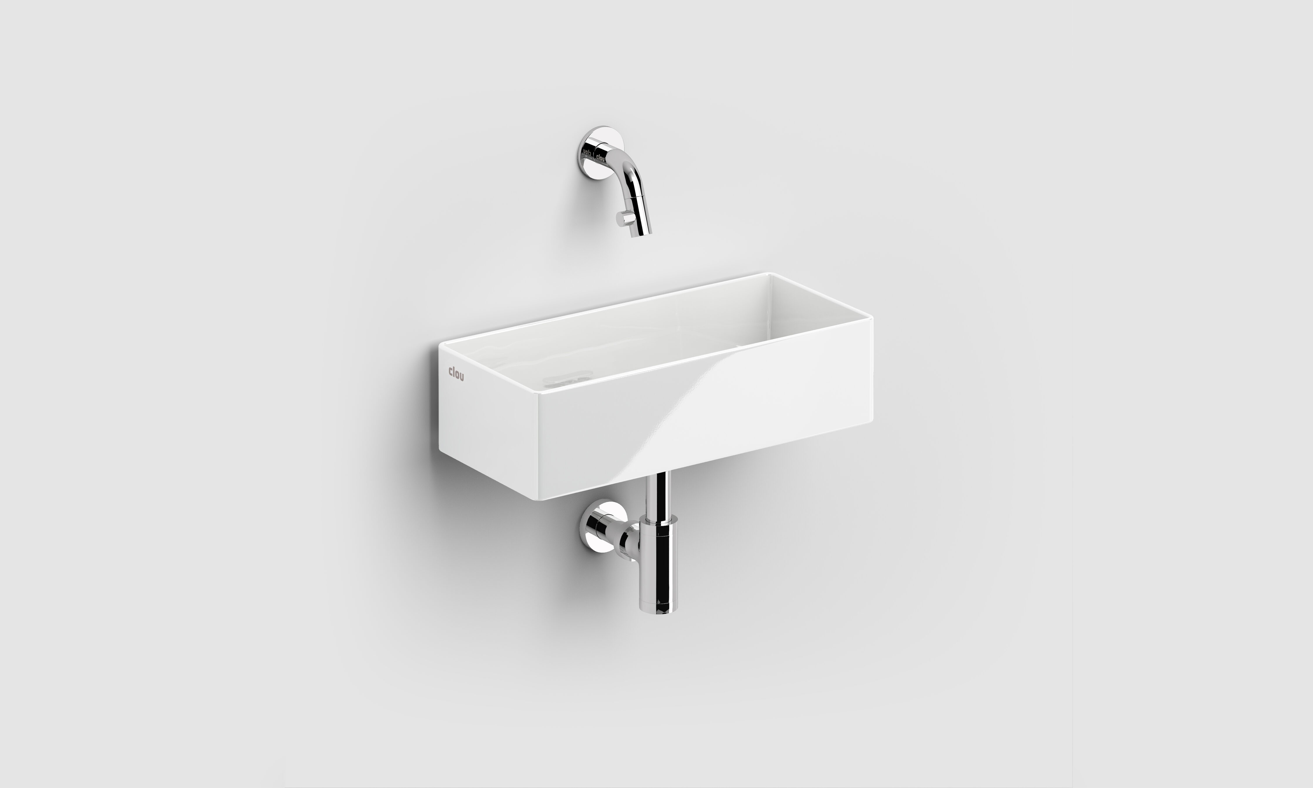 New Flush 3.1 fontein, met afvoerplug, zonder kranenbank, glanzend wit keramiek