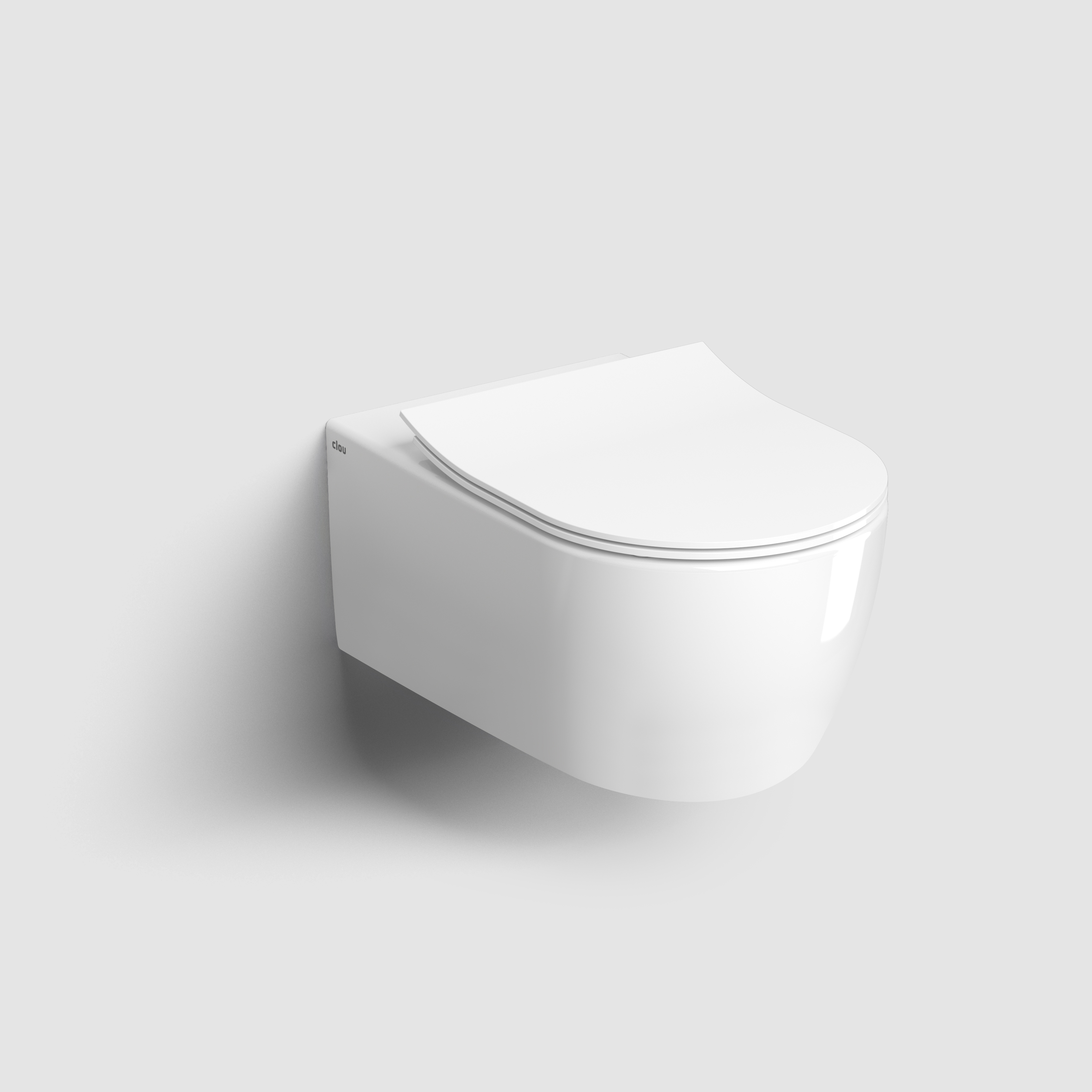 randloos wandtoilet, 54 cm, glanzend wit, incl. dunne zitting & deksel