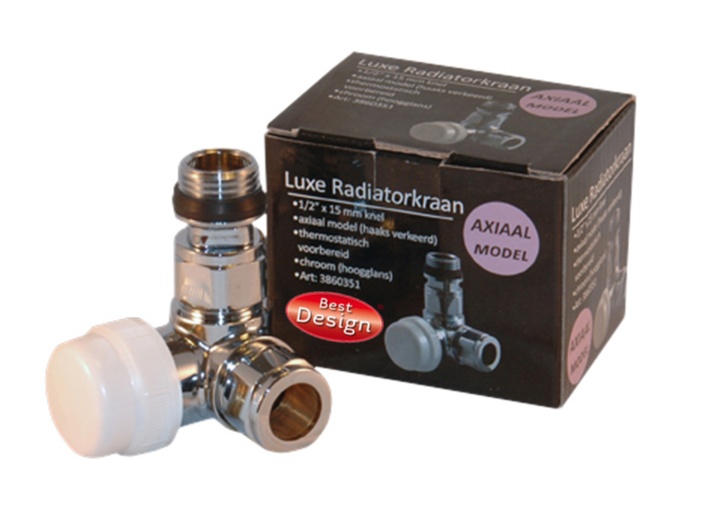Best-Design luxe "Thermostatische radiatorkraan axiaal" 1/2''x15mm