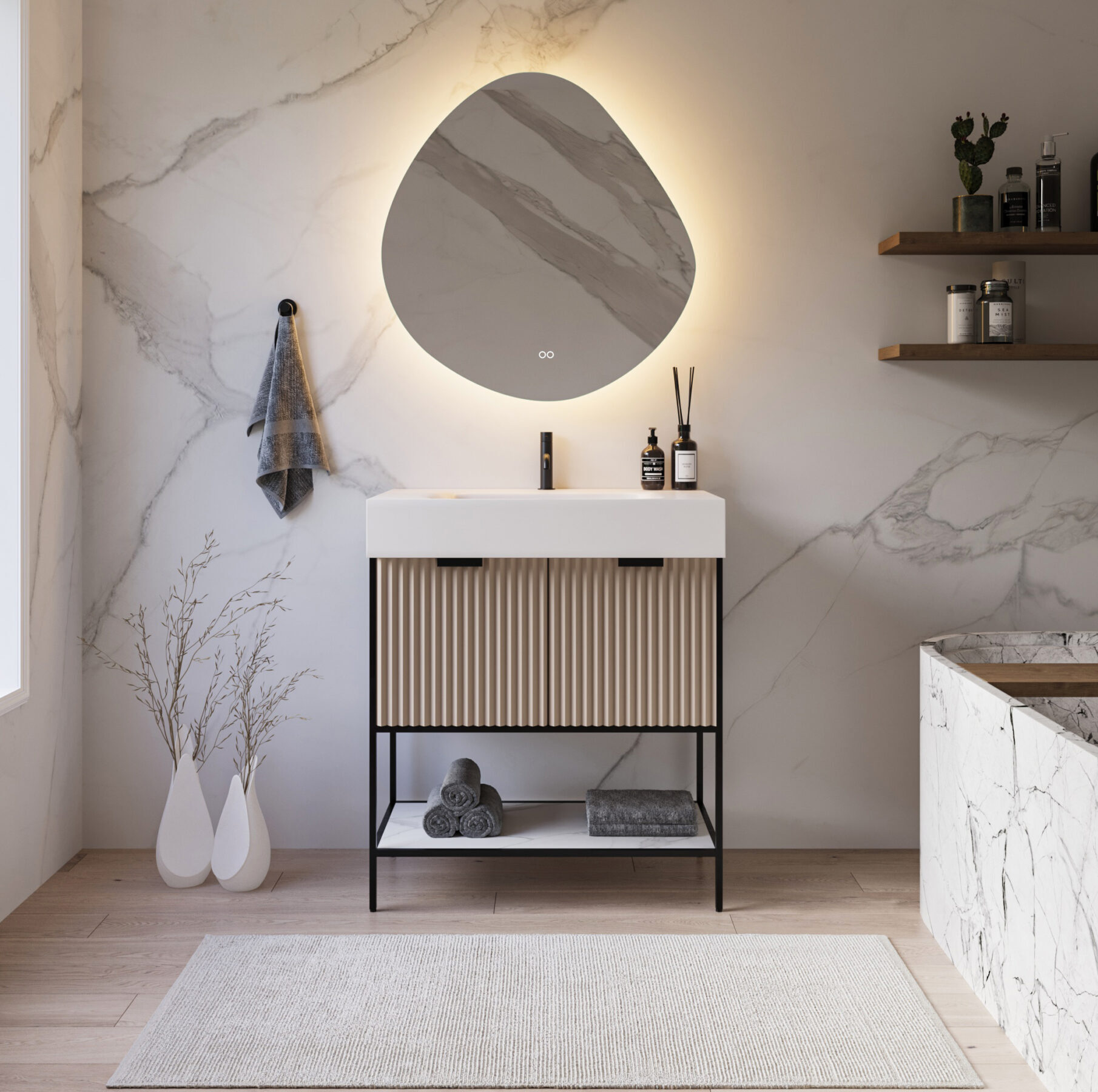 HIPP-Design SPV 20000 spiegel organisch rond 60x63 cm