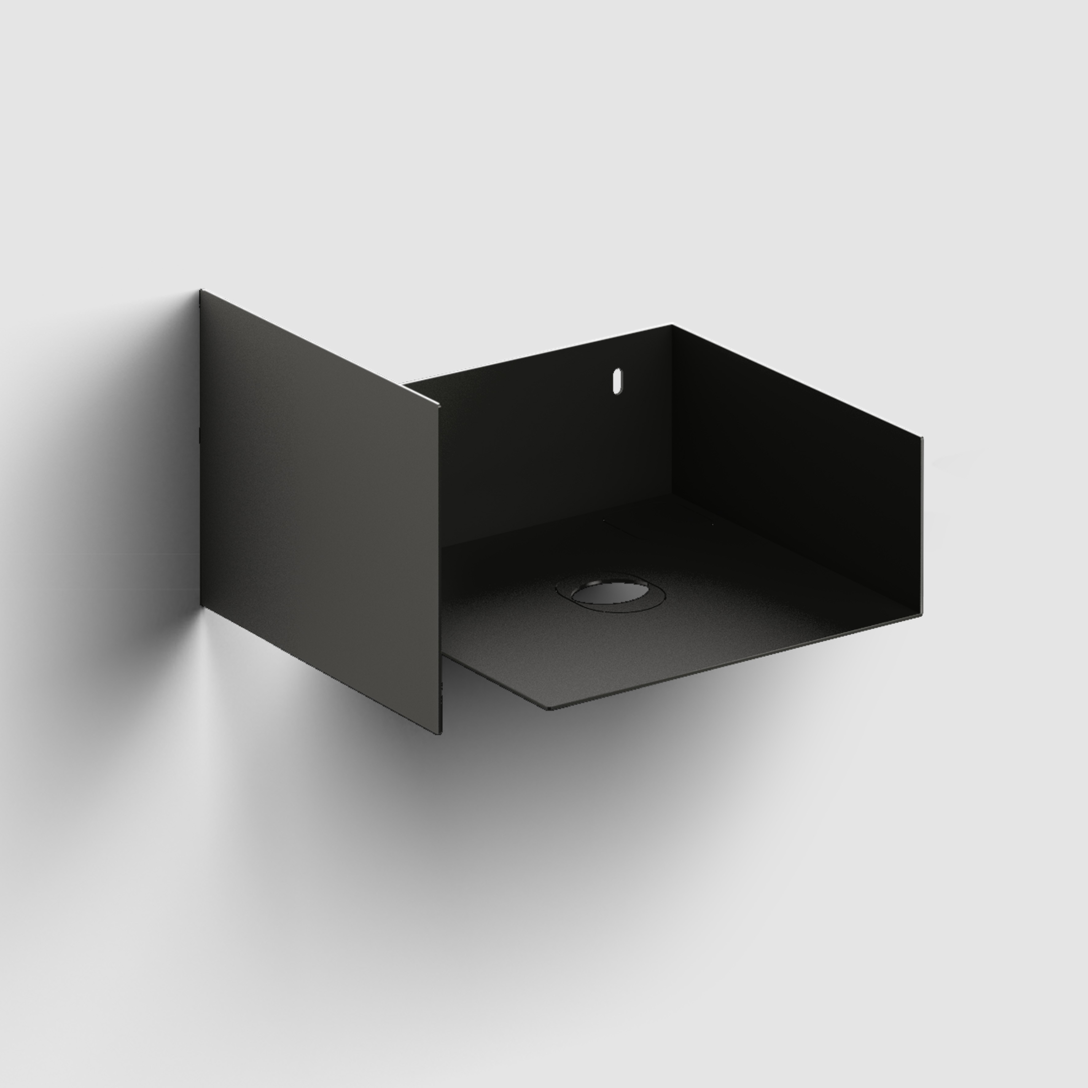open kast met handdoekhouder t.b.v. Flush 1 en InBe 1, rechts, zwart gepoedercoat rvs