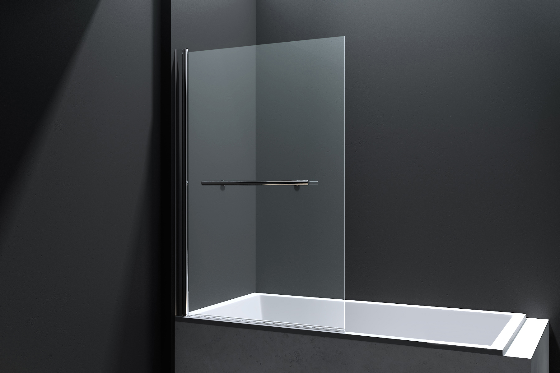 Best-Design "Erico" badwand incl.handd-beugel 80x140cm NANO glas 6mm
