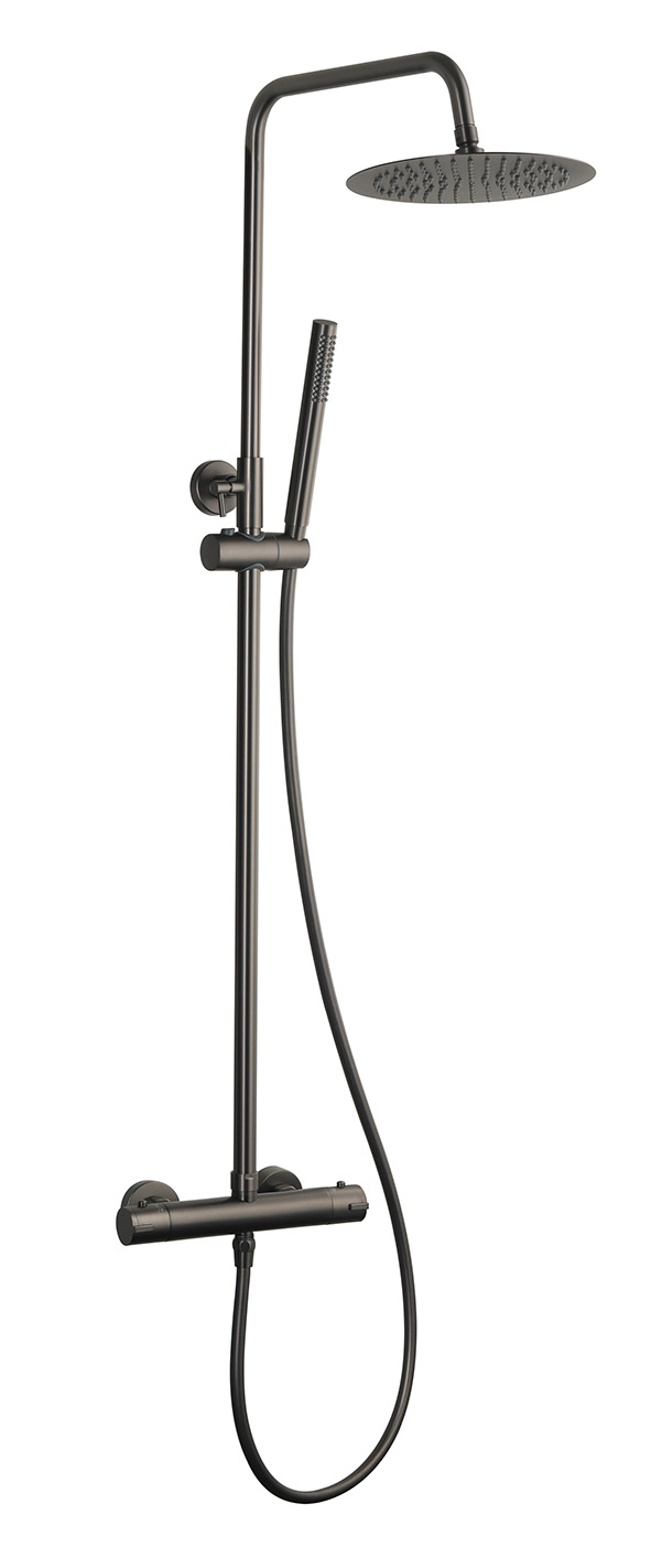 Sen eco thermostatische regendoucheset opbouw gunmetal
