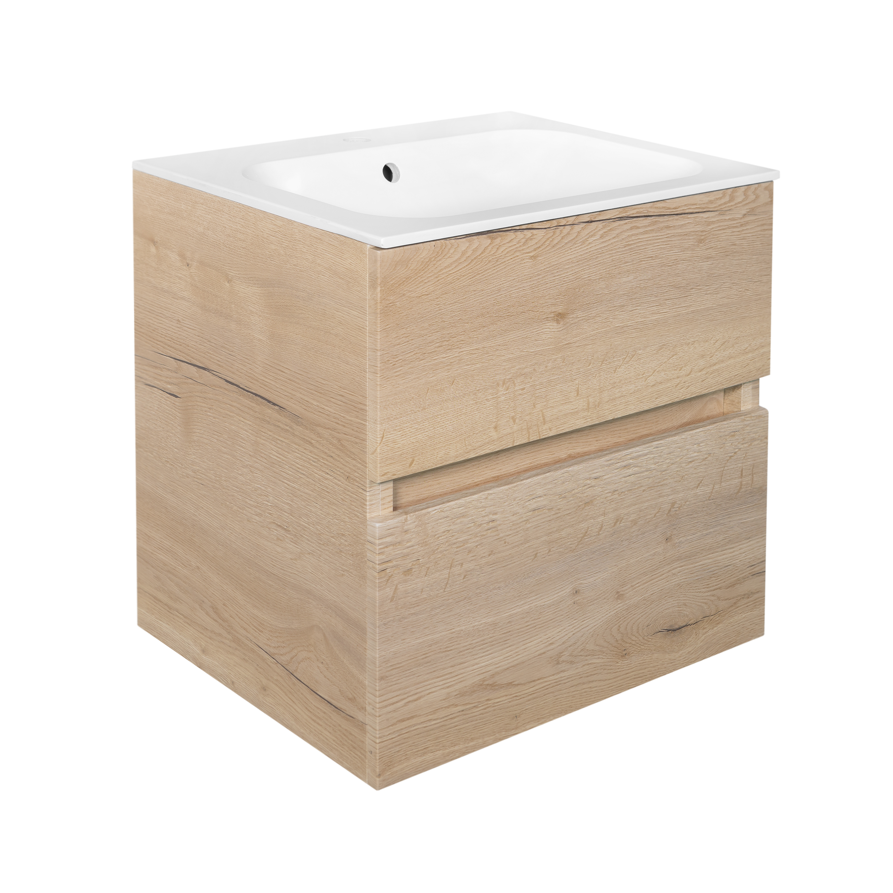 Best-Design "Splash-Halifax-Greeploos" meubel onderkast 2 laden zonder wastafel 60cm