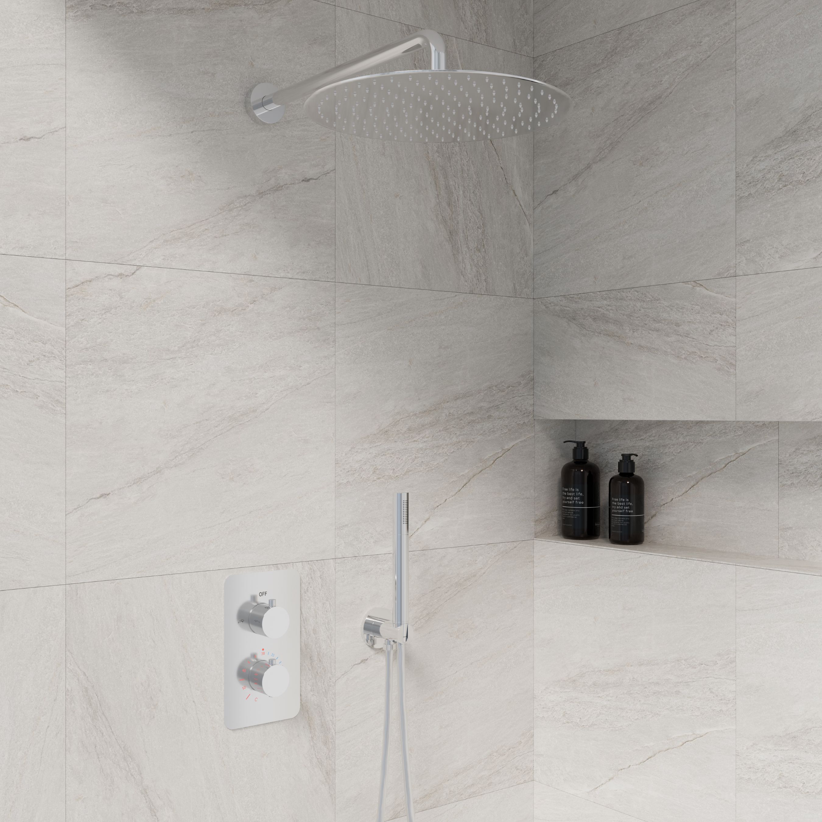 Best-Design "One-Pack" inbouw-regendoucheset "Verona-M-300"