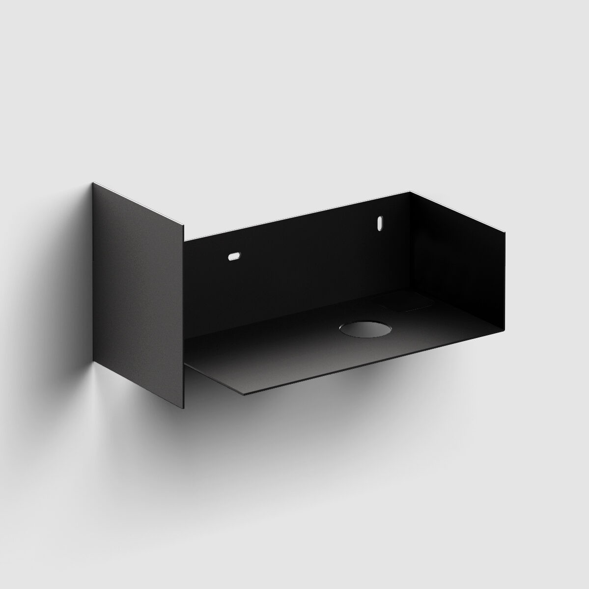 open kast met handdoekhouder t.b.v. Flush 3 rechts, zwart gepoedercoat rvs