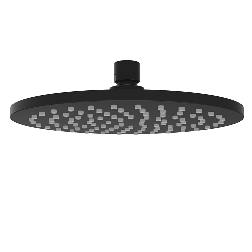 UniMatch hoofddouche rond 20 x 1,2 cm mat zwart