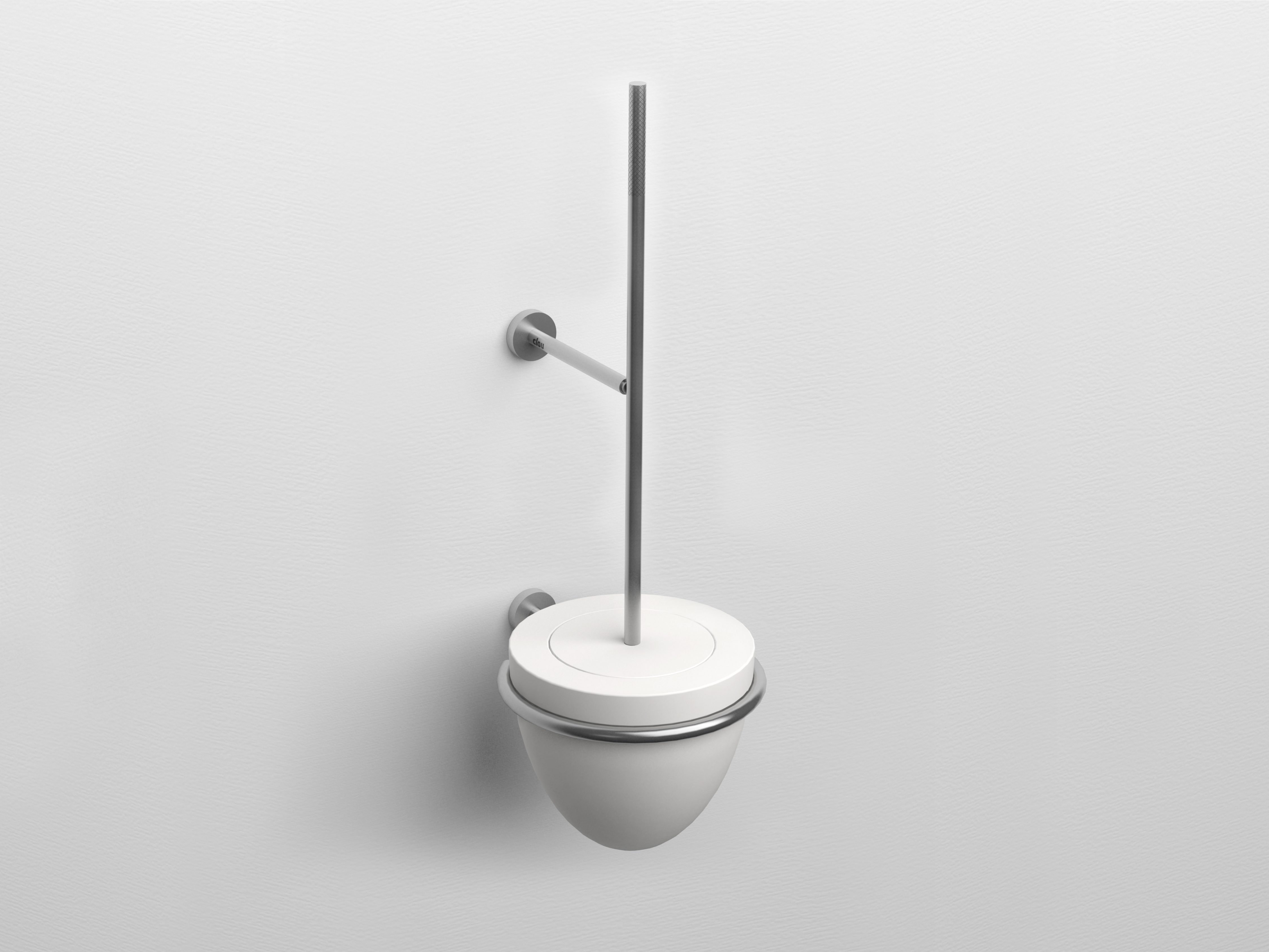 Slim toiletborstelgarnituur met separaat silicone kapje, wandmodel, rvs geborsteld en aluite