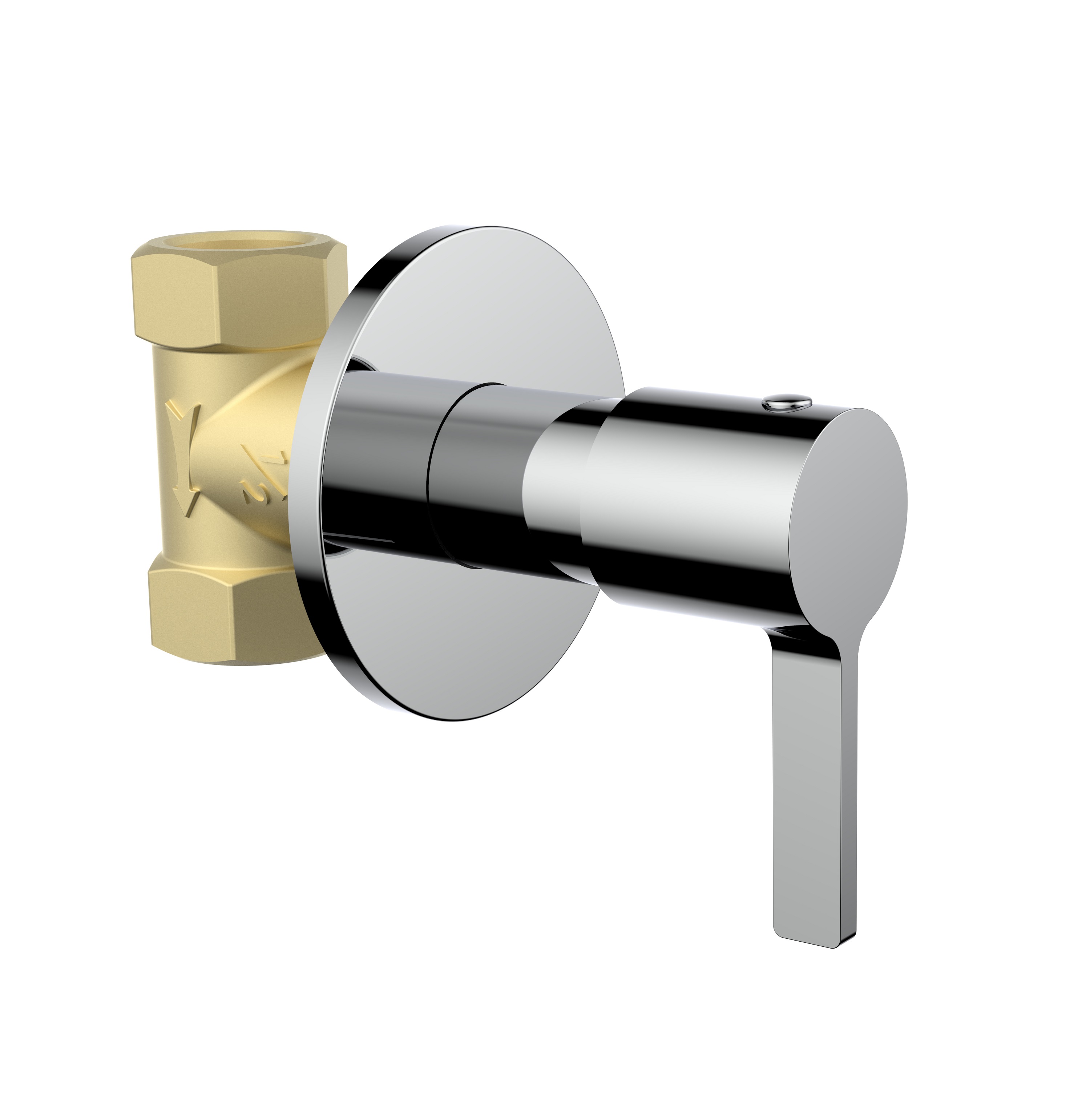 Best-Design Chrome Inbouw-Stop kraan "Lino" (tbv.oa:bidetcloset) Chroom