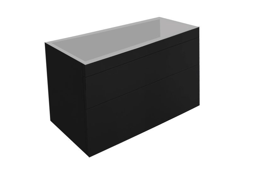 Best-Design "Beauty-100-Mat-Zwart Greeploos" meubel onderkast