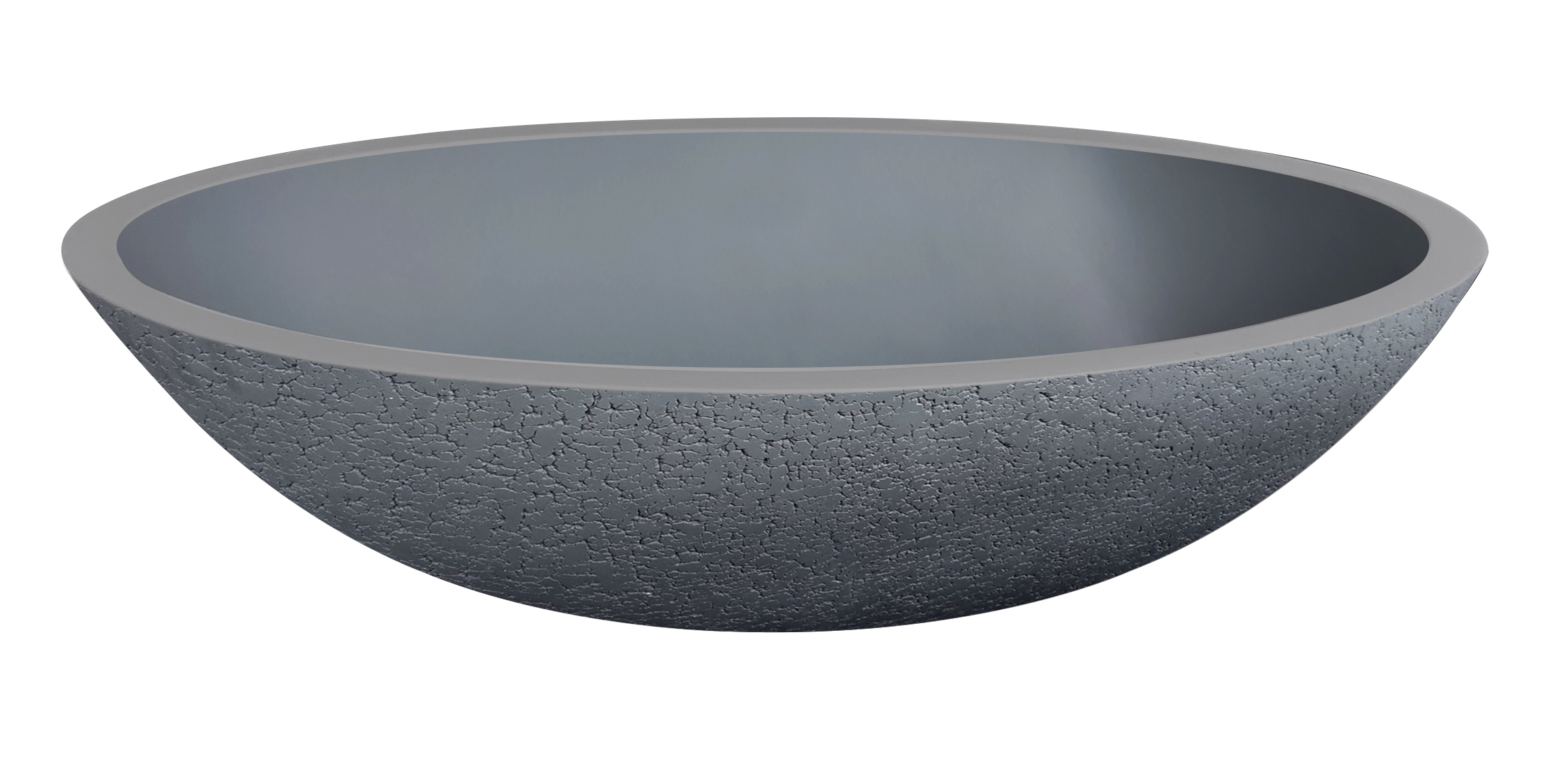Best-Design waskom "Craquelé-stone" lava-grijs ovaal "Just-Solid" 52 cm