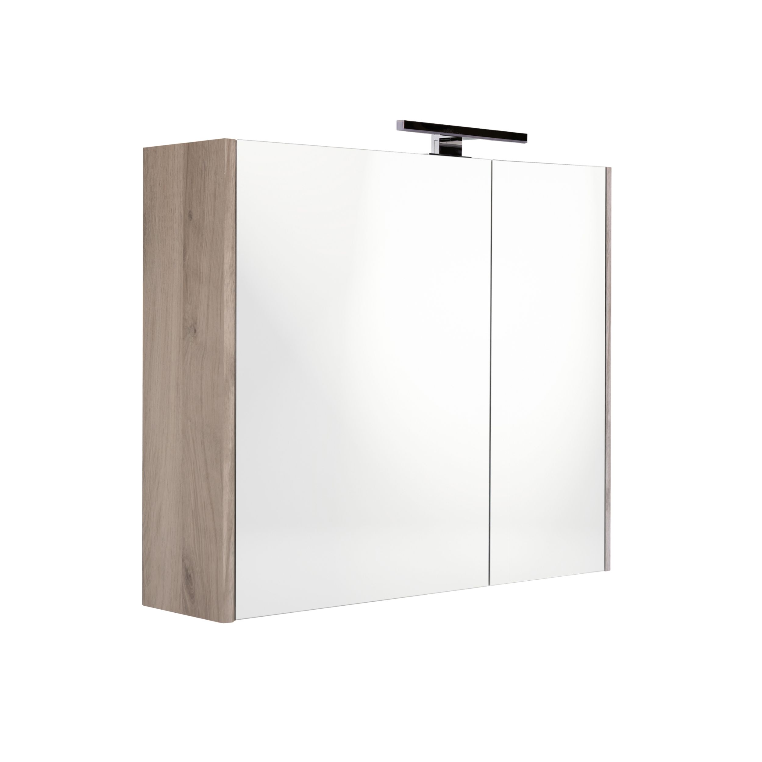 Best-Design "Happy-Frosted-Brown" MDF spiegelkast + verlichting 60x60cm