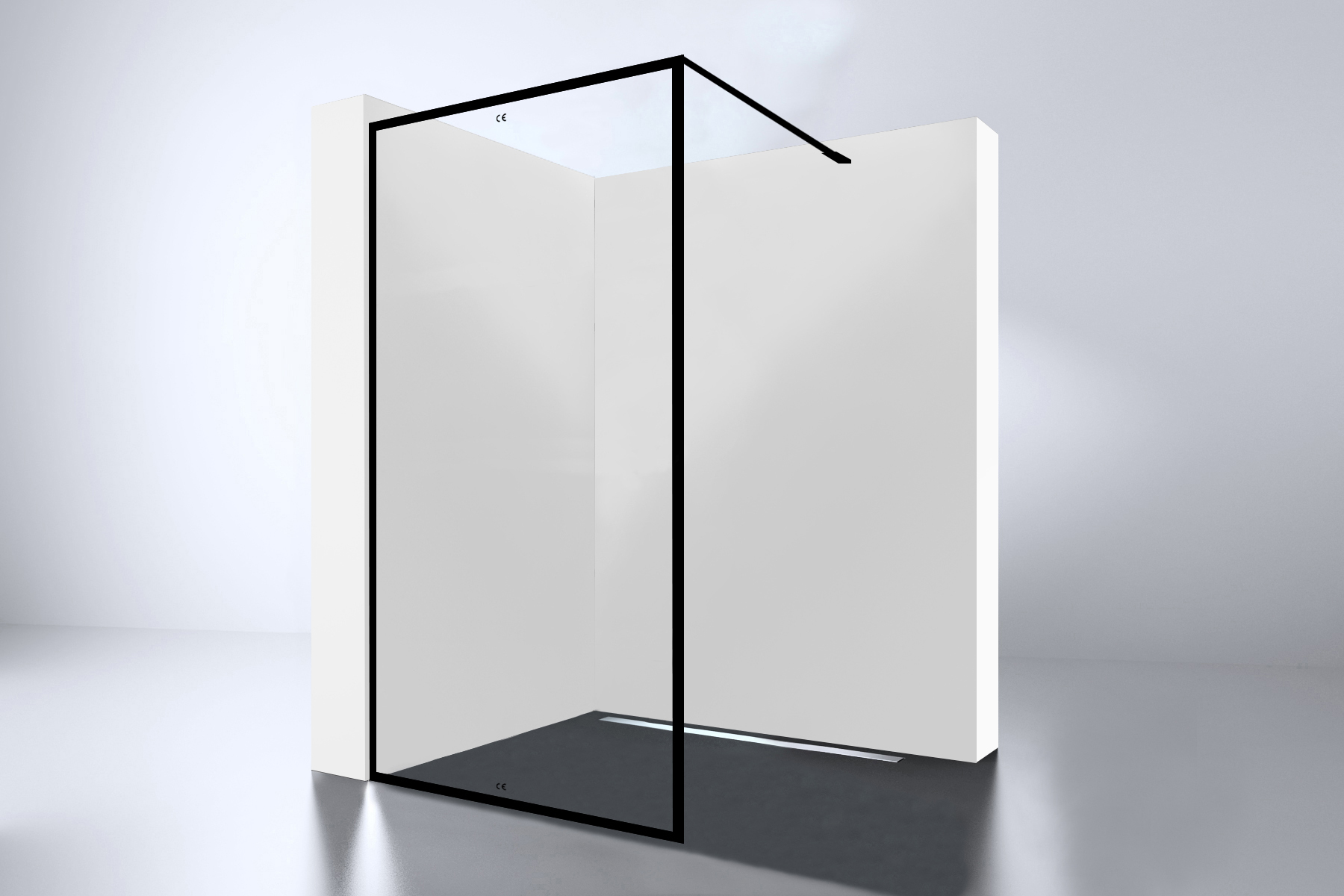 Best-Design "For-You 800" Zwart inloopdouche Walk-In 800x2000x8mm