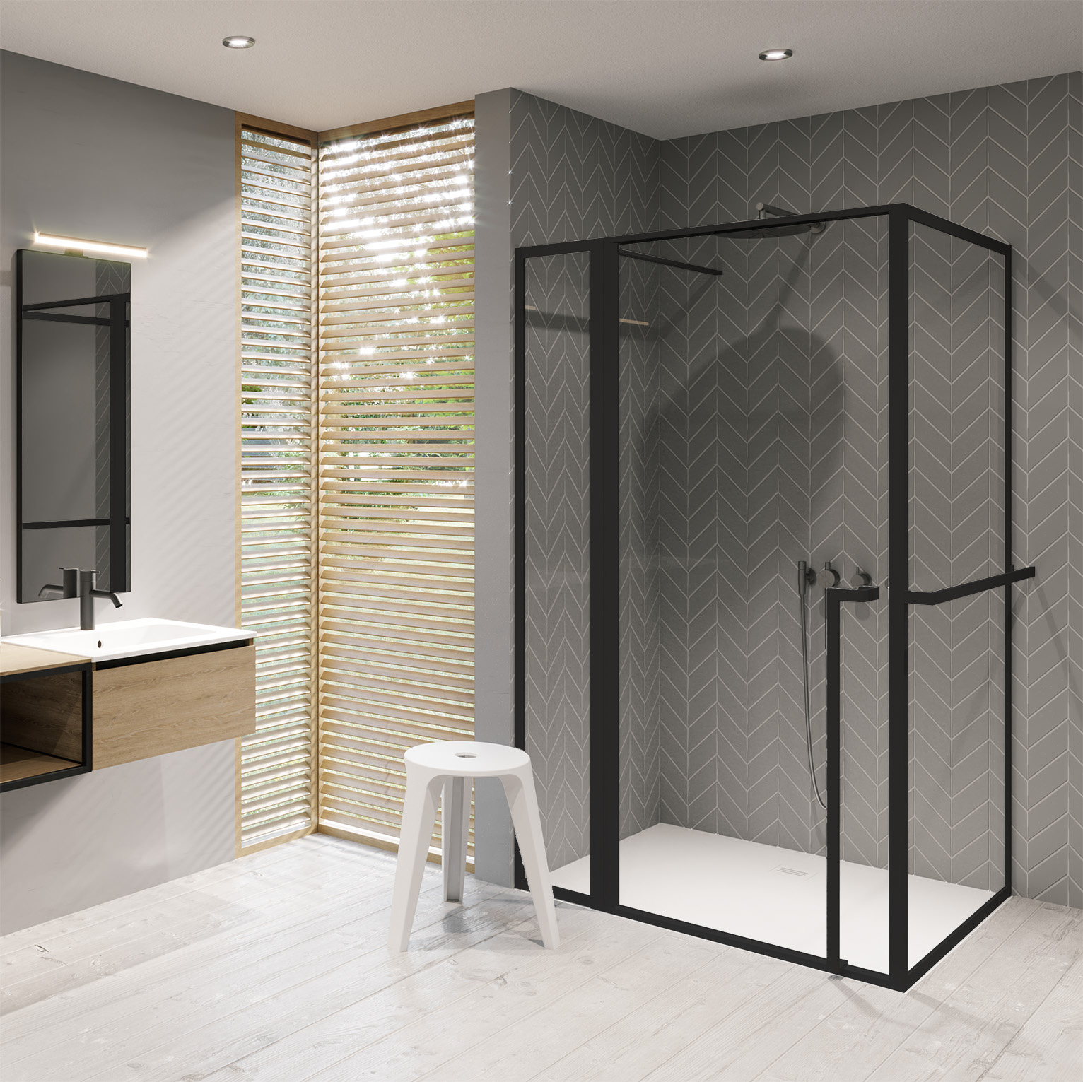 Riho Lucid 203 douchecabine 110x80x200 cm zwart