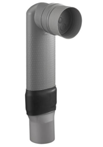 PVC ruimtebesparende verloopbocht "Vario" verticaal 90/90 No: 3950