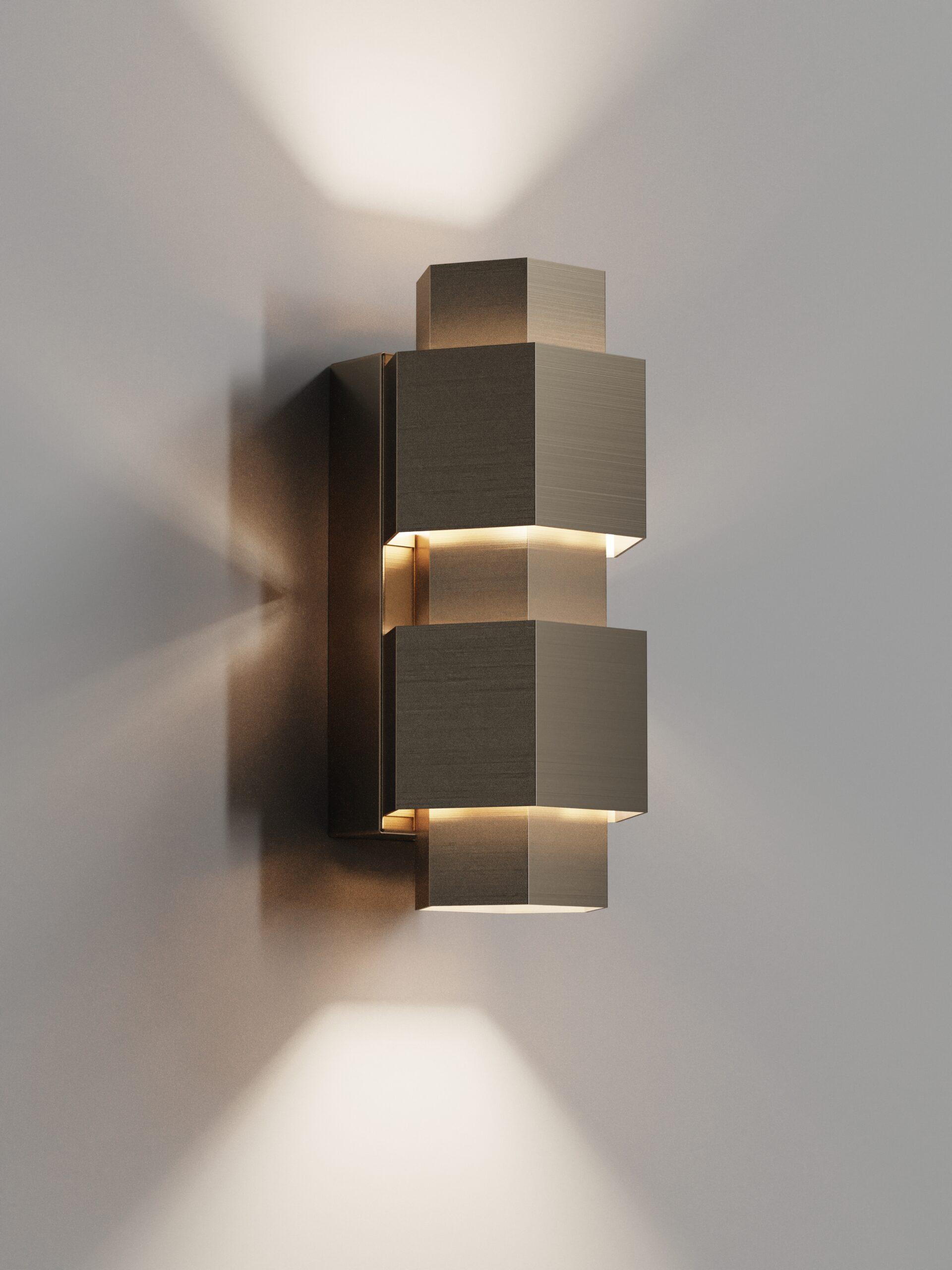 HIPP-Design WLV 02 BR wandlamp vijfhoek 10x22 cm — PVD brons