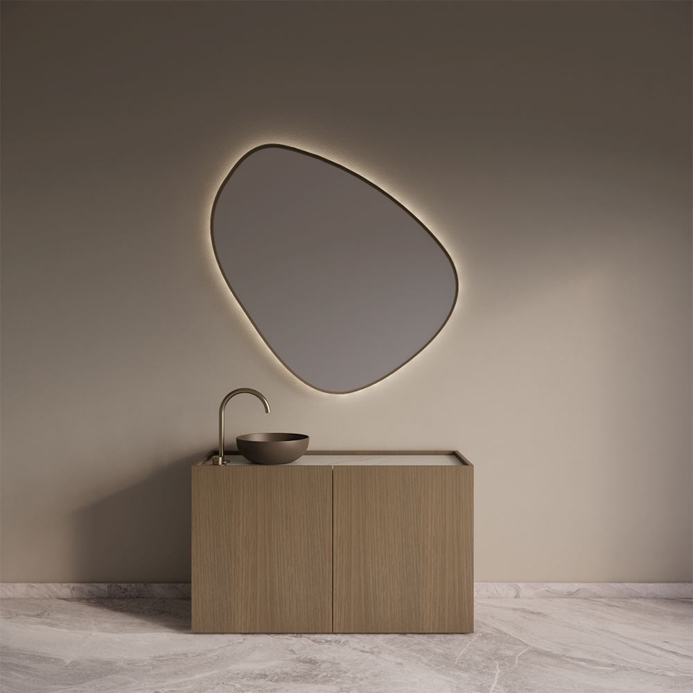 Onderkast Norello Ash Grey 2-Deurs 120 cm incl. Compact Board Recht Leisteen Zwart 120 cm