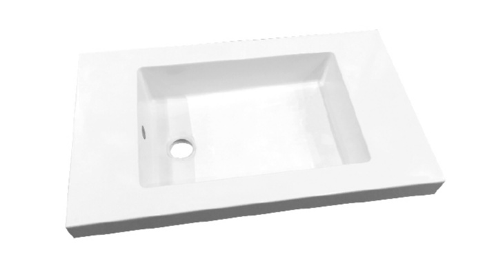 Best-Design "Slim" wastafel voor meubel 60 cm (ondiep) 35 cm zonder kraangat