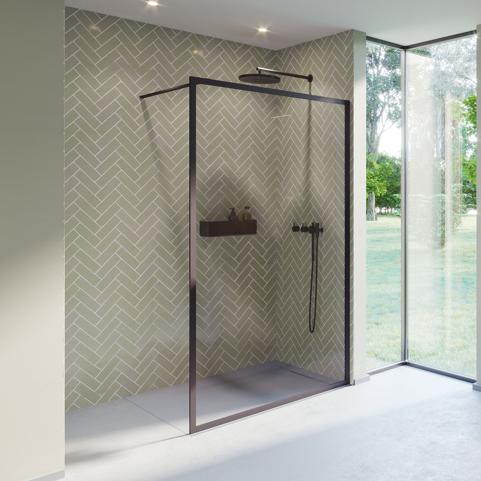Riho Lucid 400 inloopdouche 90x200 cm zwart