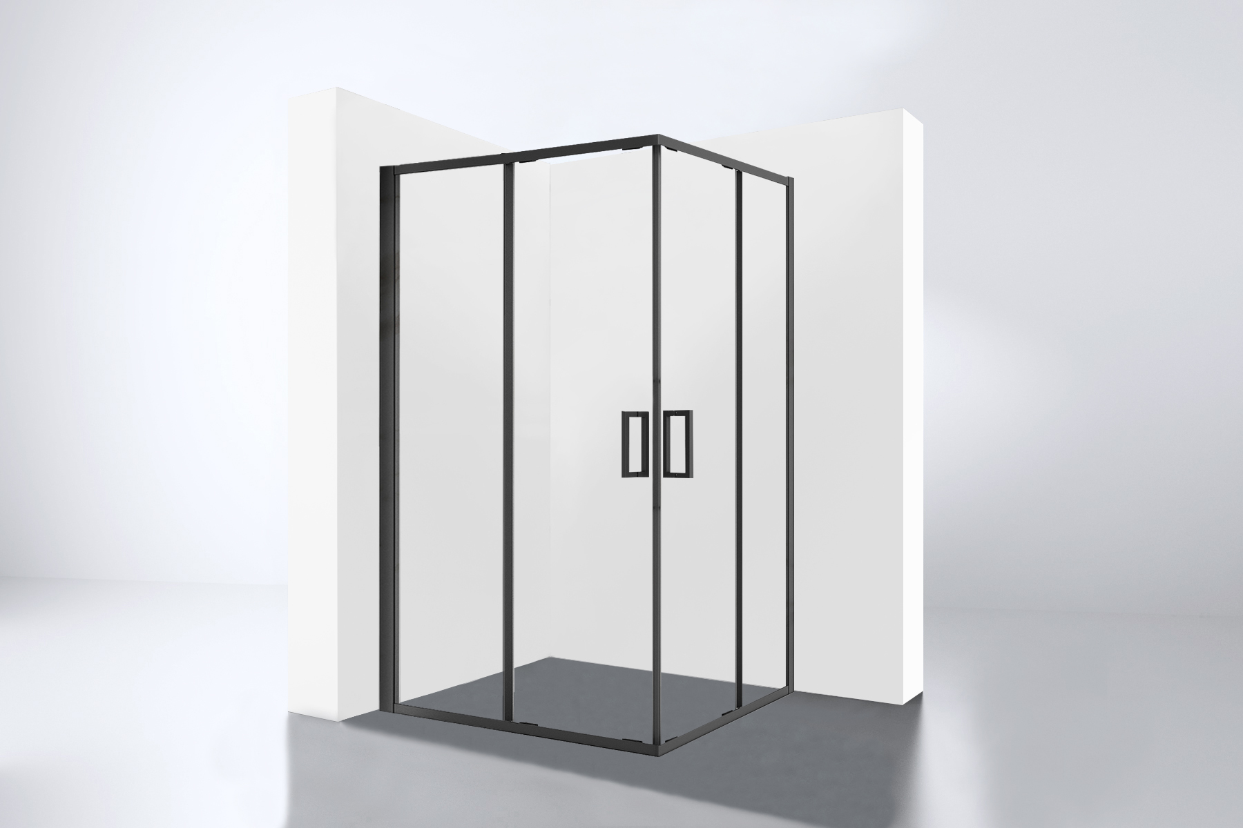 Best-Design Douchecabine "Hulmer-Nero-1200" met twee schuifdeuren 1200x890x2100x8mm