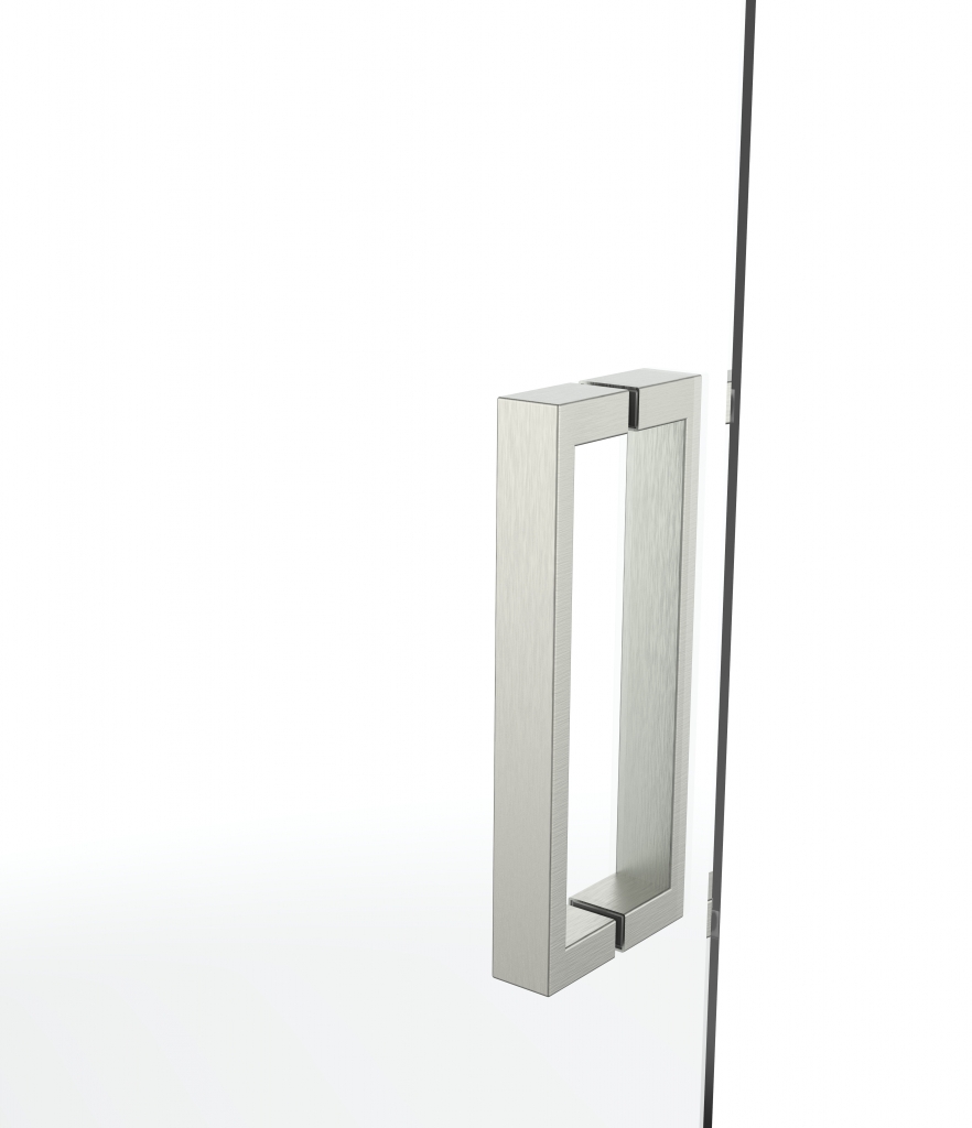 Nisdeur 6 mm helder glas, incl. Van Rijn Nano, zwart beslag, inclusief dichtingen, deuren zijn omkeerbaar (950-970) x 2000 mm