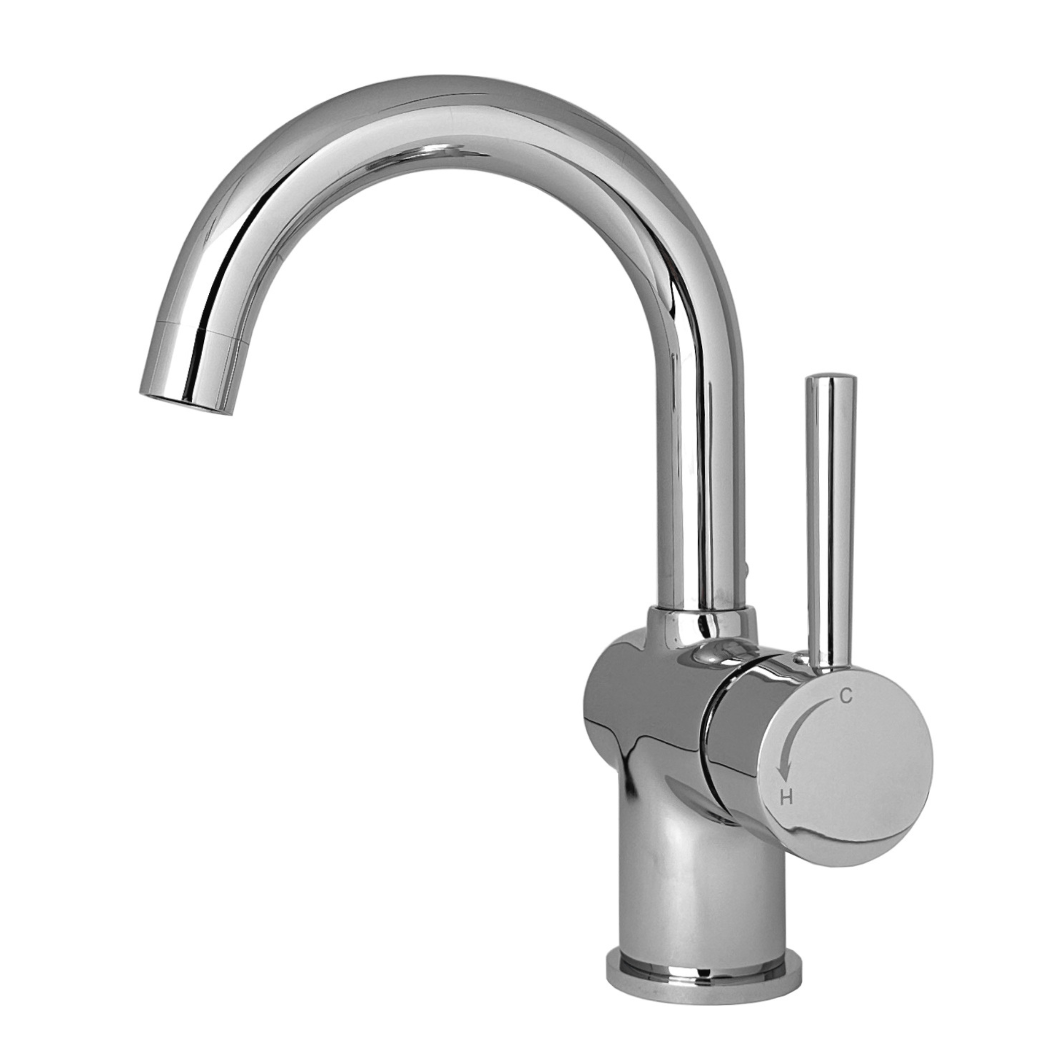 Best-Design Chrome "Angely" wastafelmengkraan met drb. uitloop & cold start functie