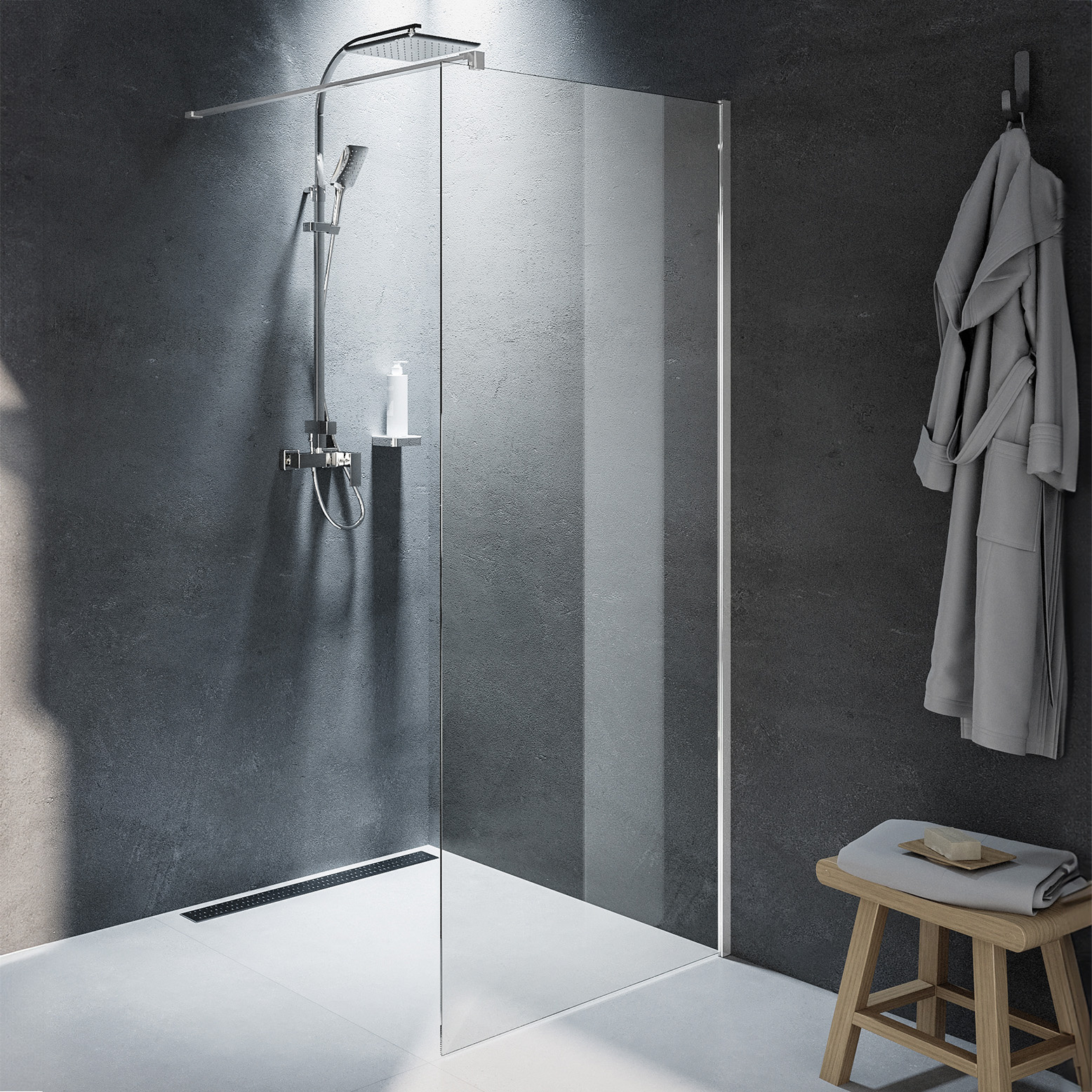 Riho Novik 400 inloopdouche 75x200 cm chroom