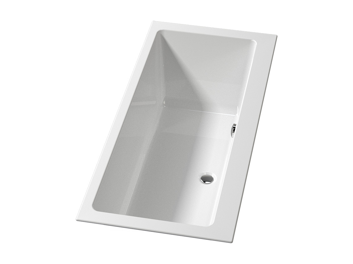 Riho Lugo Wall inbouwbad 180x80x47.5 cm glanzend wit