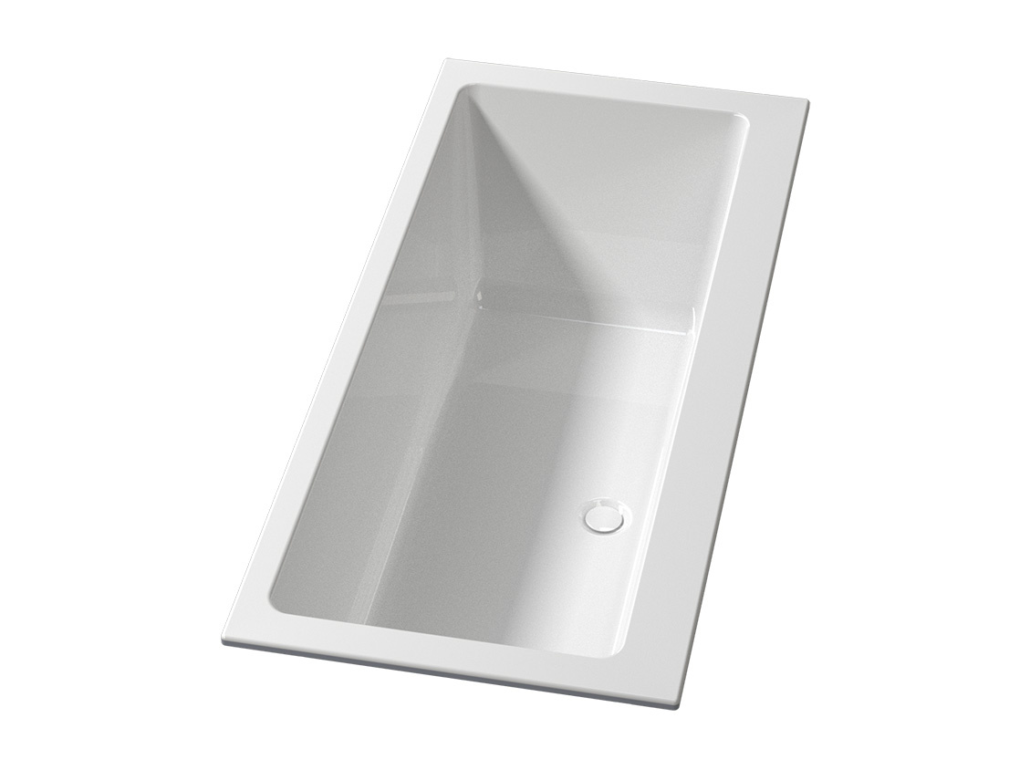 Riho Rethink Cubic Wall inbouwbad 180x80x47.5 cm glanzend wit