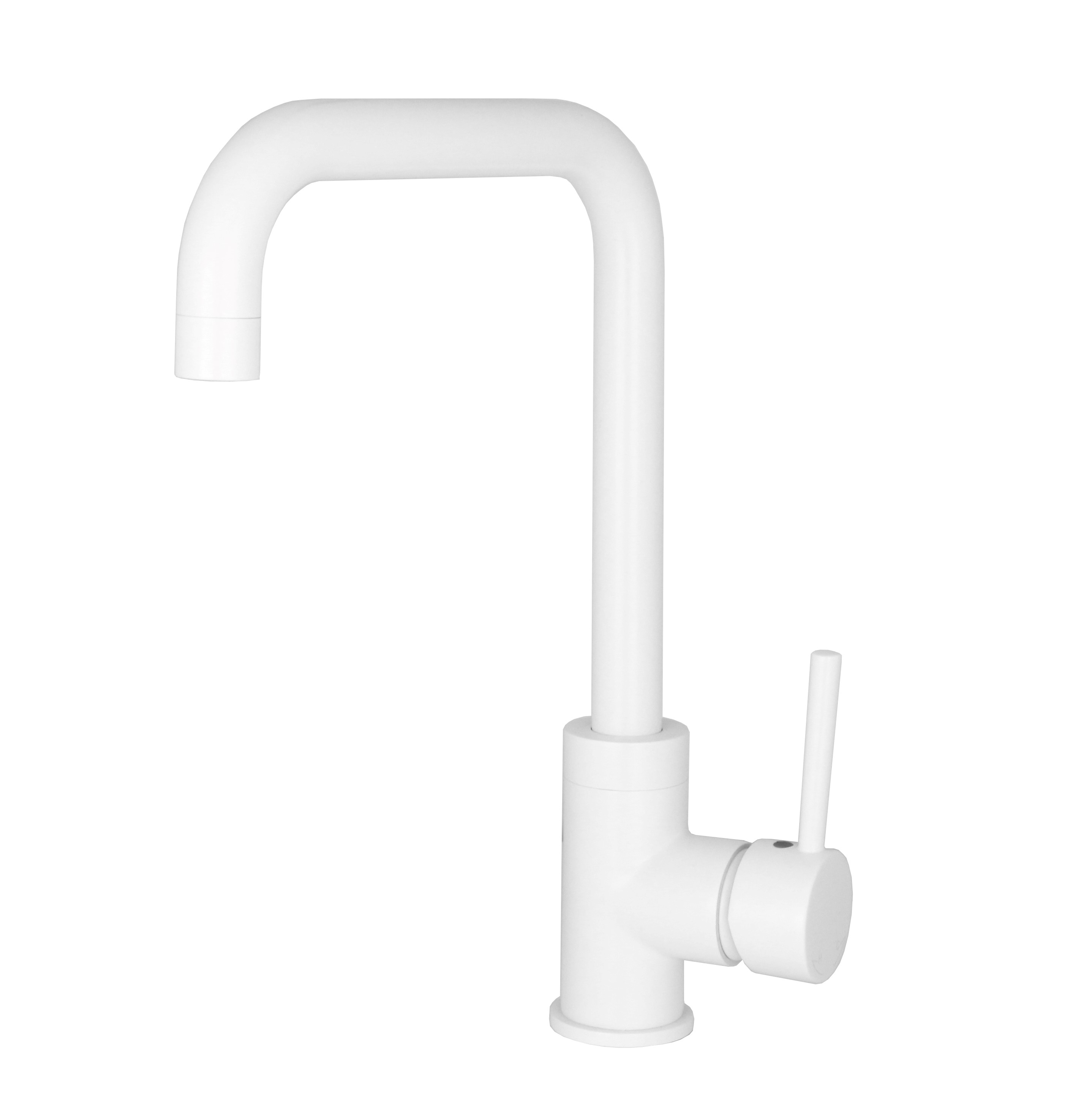 Best-Design White "Zembro" keukenmengkraan met drb.uitloop & cold start functie H=32 cm mat-wit