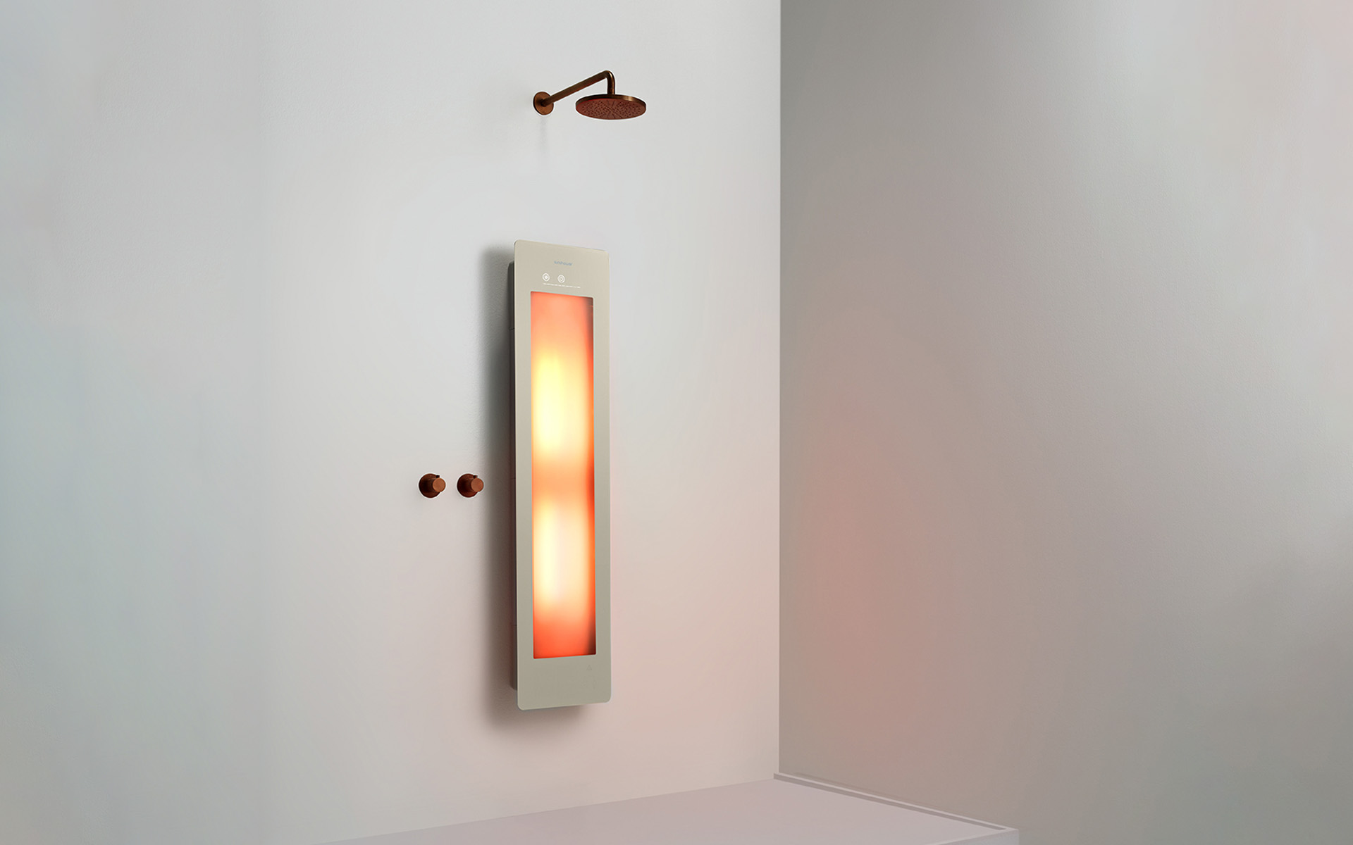 Sunshower Installatieset opbouw Round — vlakke wand
