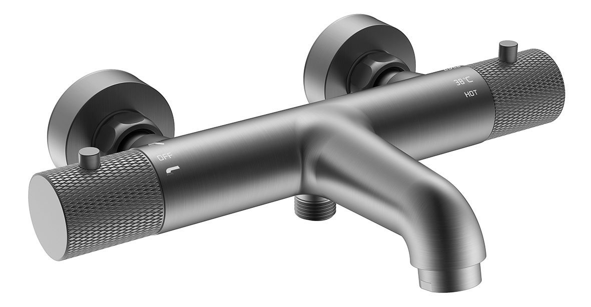 Ribbd thermostatische badmengkraan hartafstand