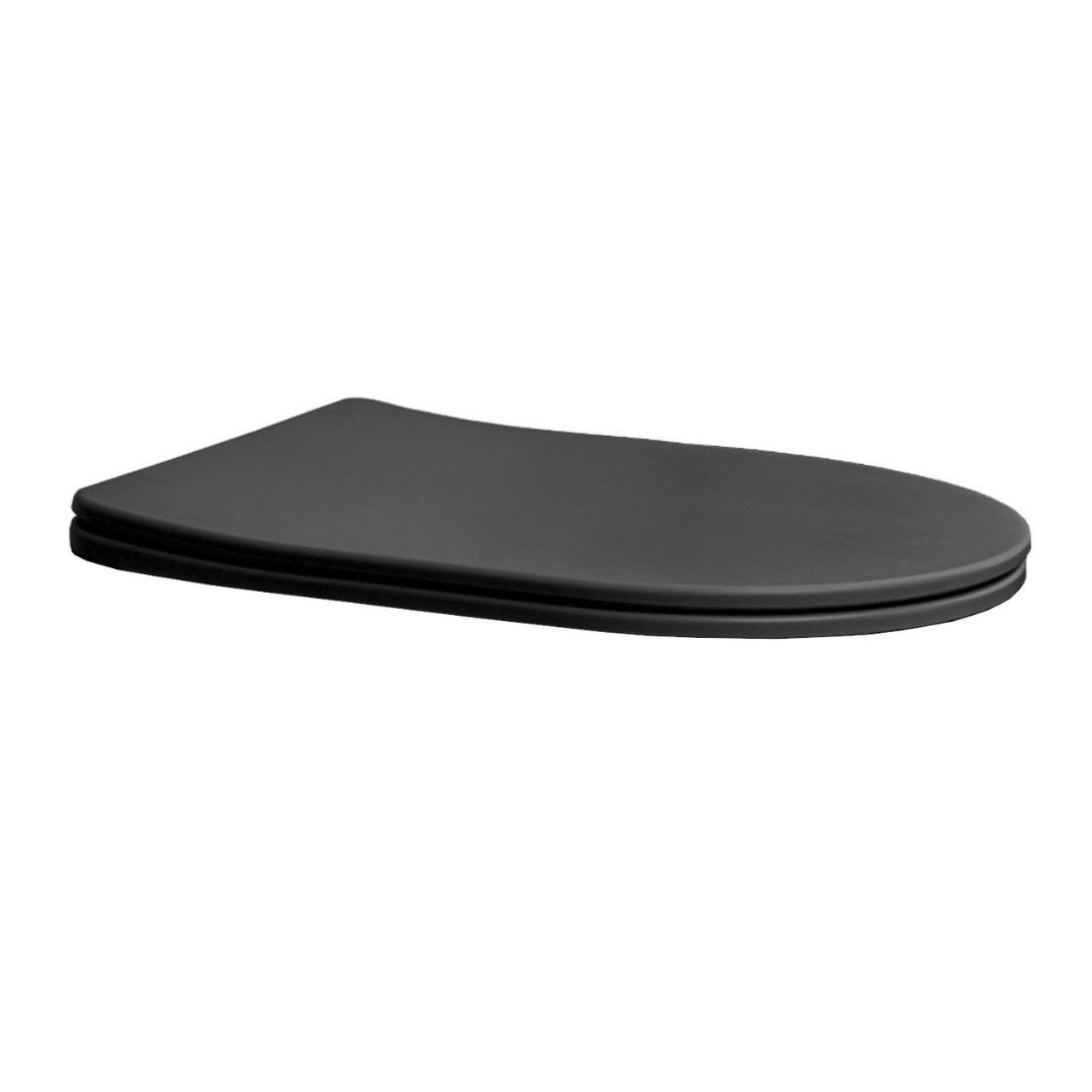 Best-Design toiletzitting soft-closing "Morrano-49" mat-zwart ter vervanging