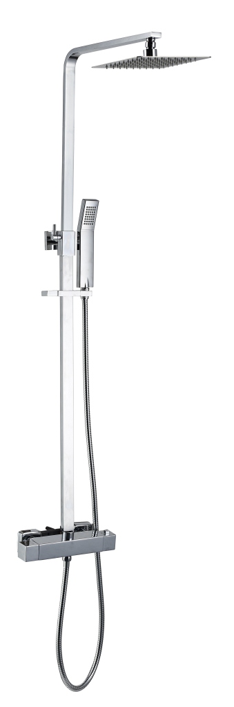 Best-Design "New-York" vierkante thermostatische regendouche-opbouwset