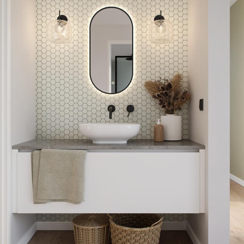 HIPP-Design SPV 13900 BL spiegel ovaal-recht 40x80 cm — Mat zwart