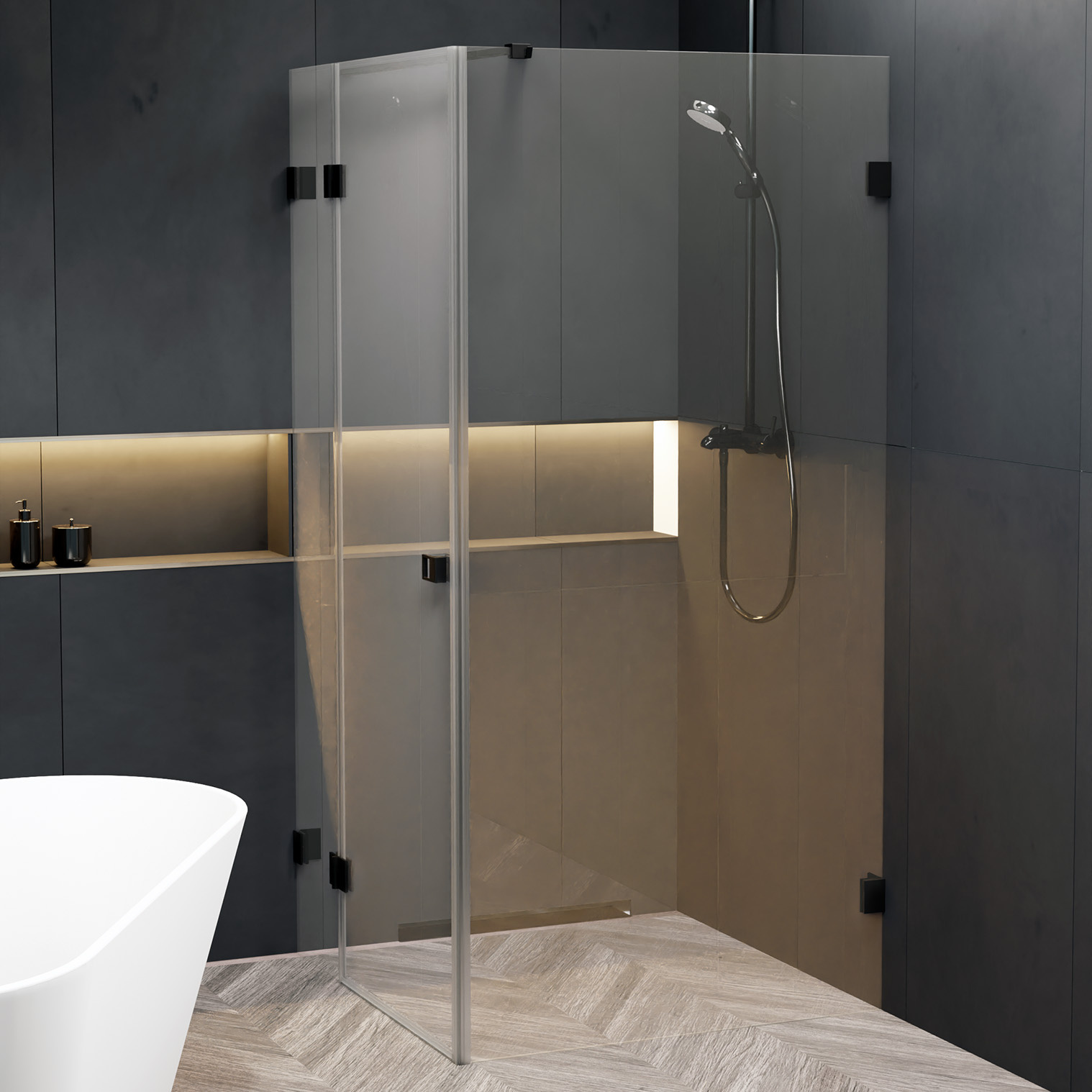 Riho Scandic NXT 203 douchecabine 77x77x200 cm links chroom