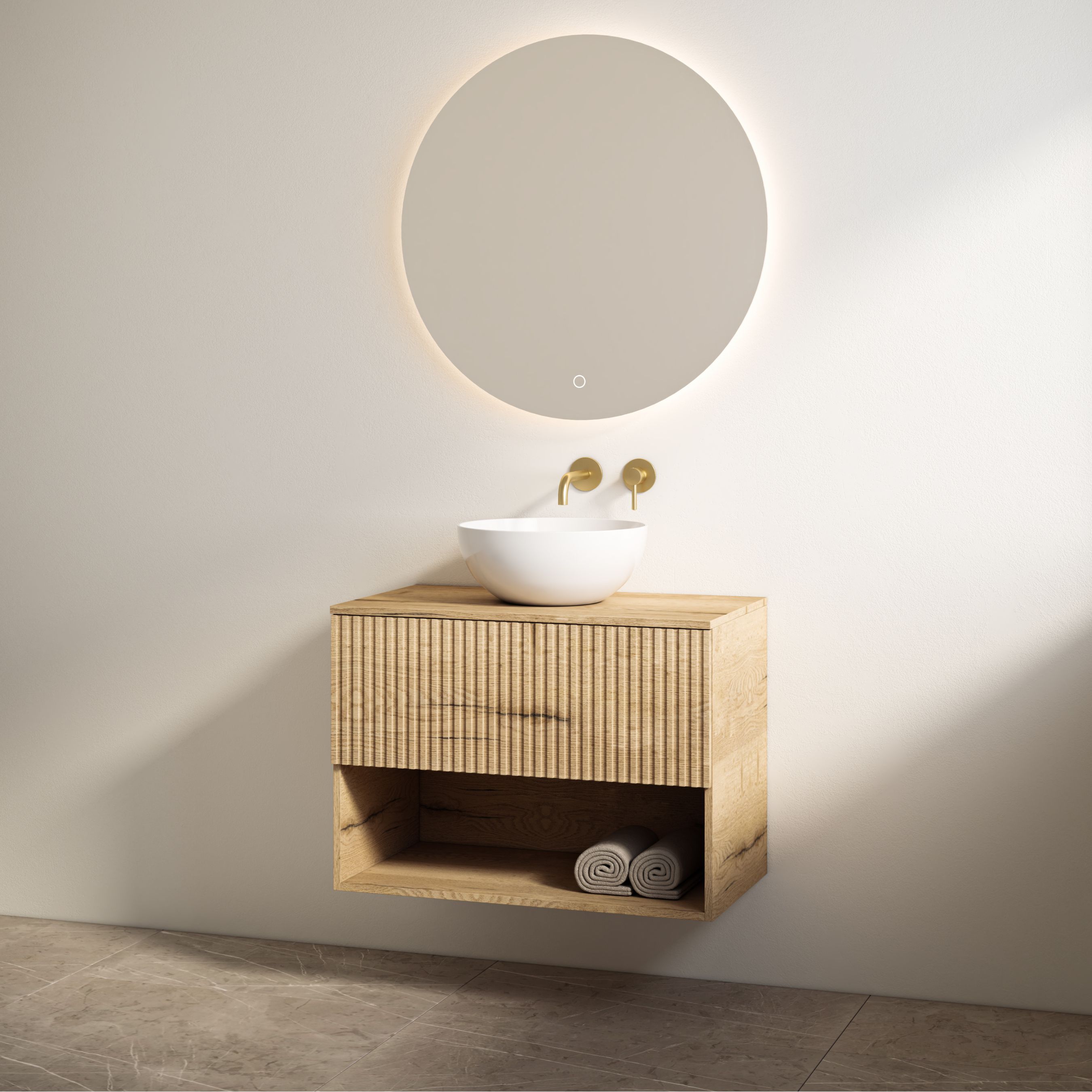 Best-Design badkamermeubelset "Rigatti-60" Halifax onderkast + Halifax meubelblad 60 cm