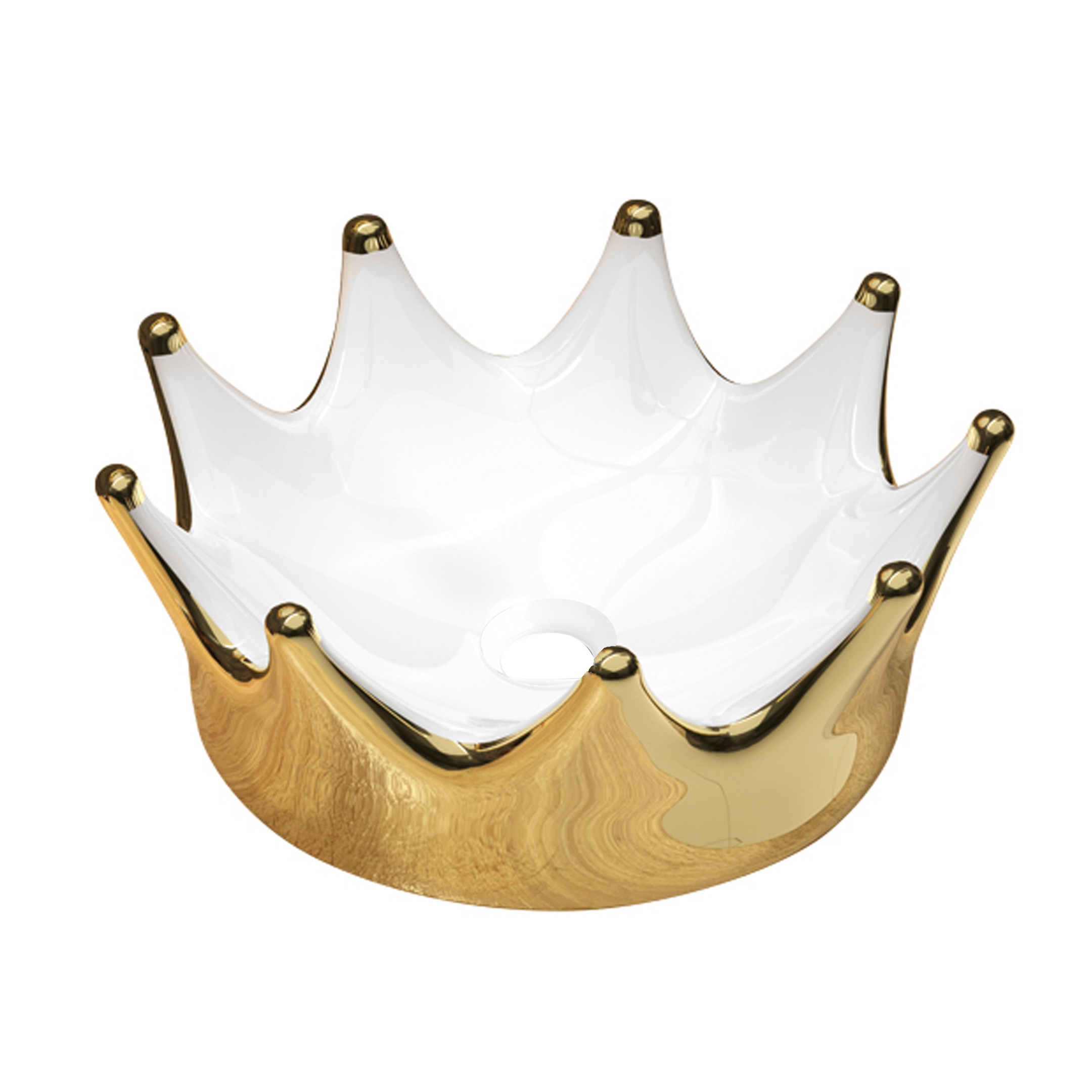 Best-Design "Crown" opbouw-waskom Ø=40cm x H=16,5 cm Goud / Wit