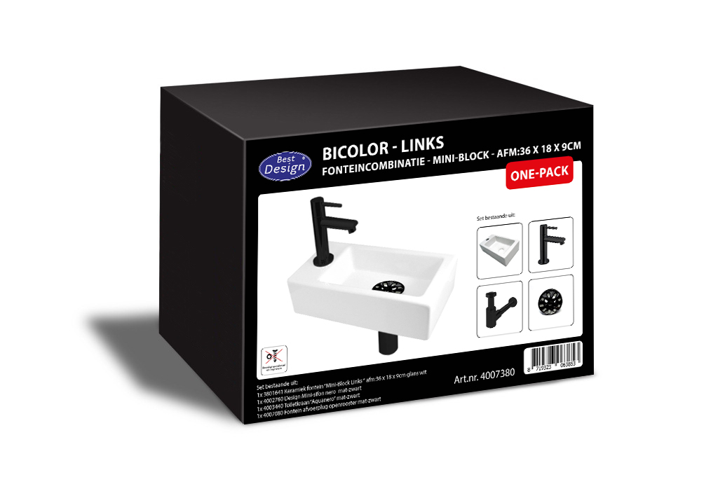 Best-Design "One Pack" fonteincombinatie-Bicolor "Mini-Block Links"
