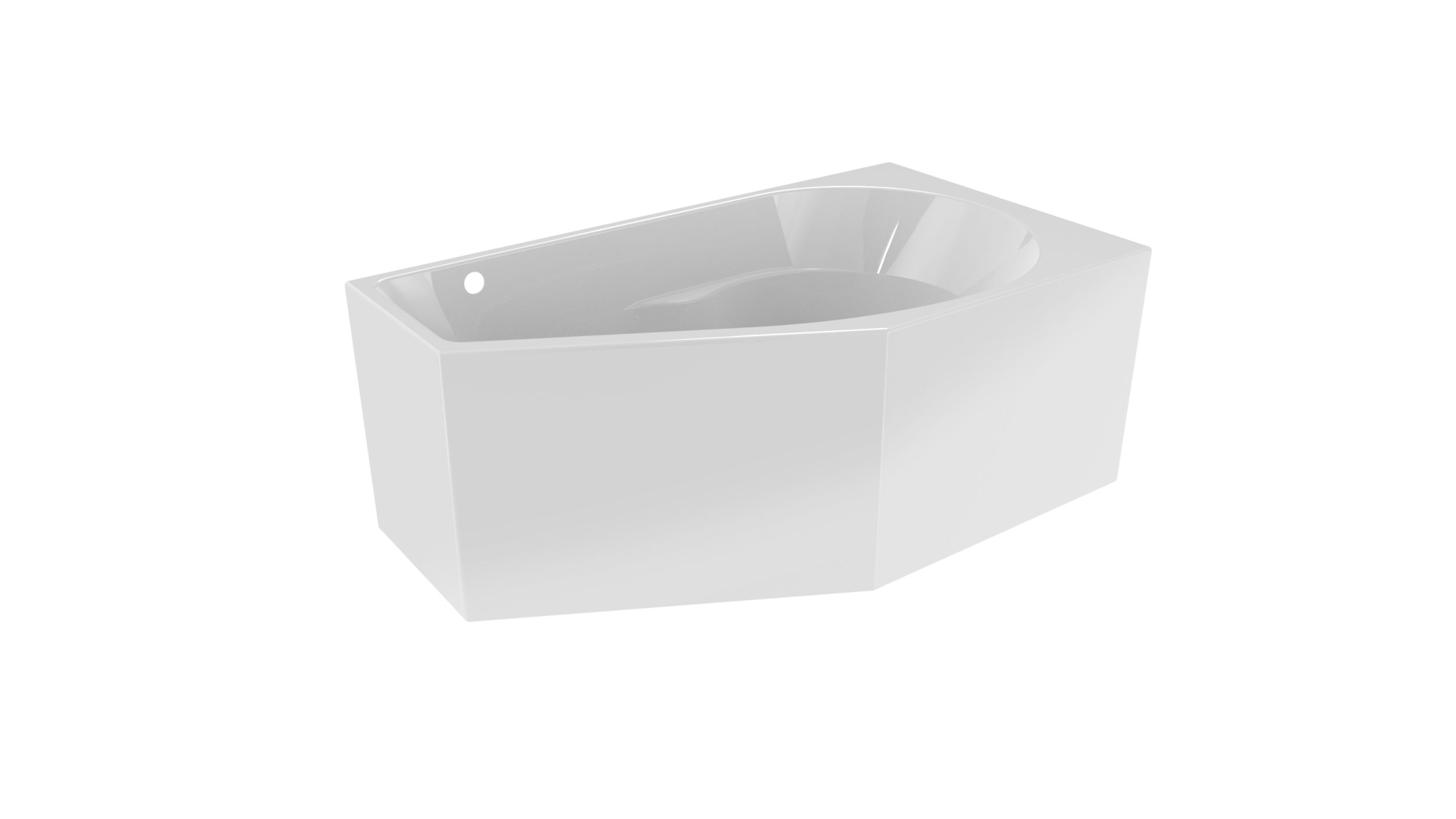 Riho Yukon Plug & Play vrijstaand bad 160x90x62 cm glanzend wit