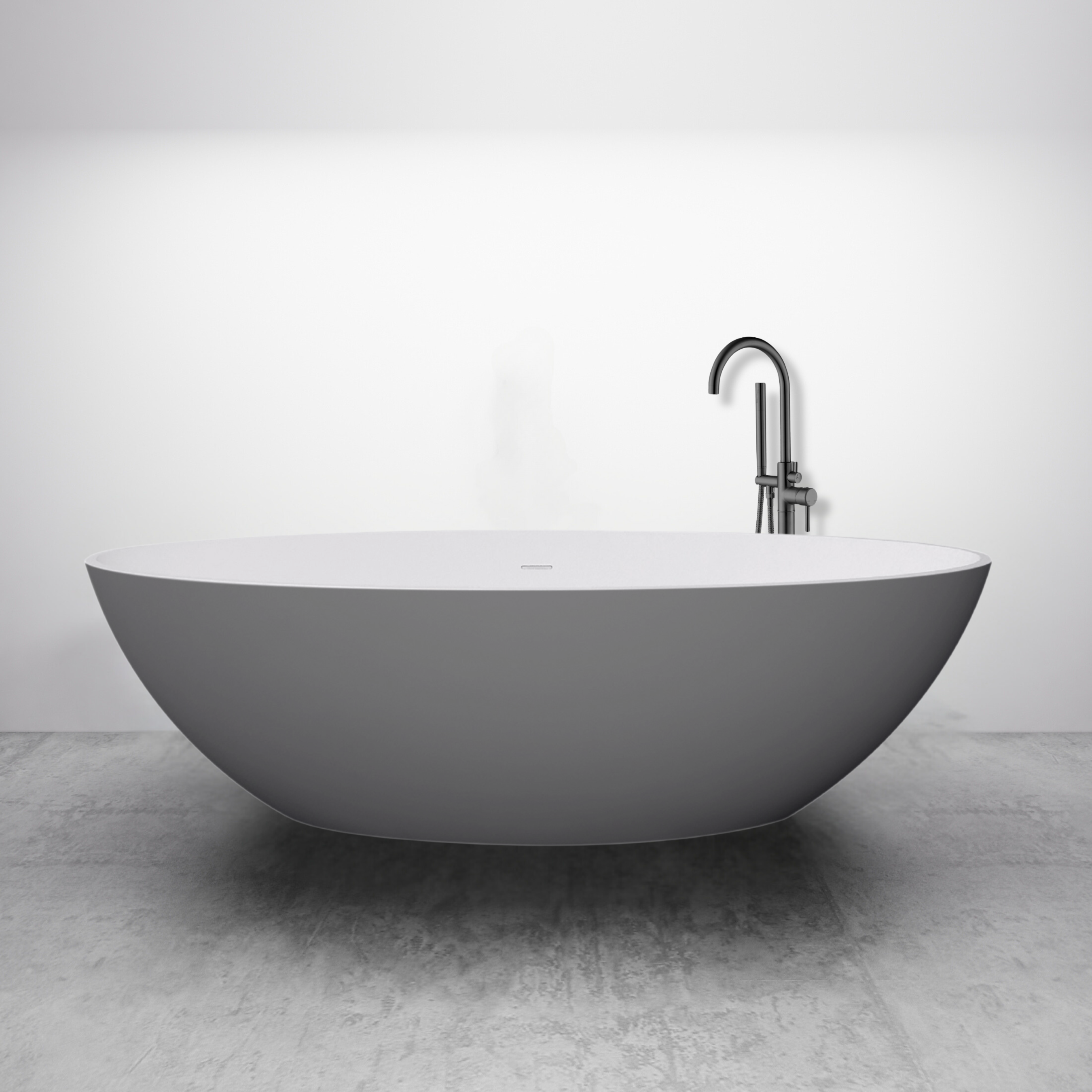 Best-Design "New-Stone" Bicolor-Lava (Grijs)/Wit vrijstaand bad "Just-Solid" 180x85x52cm