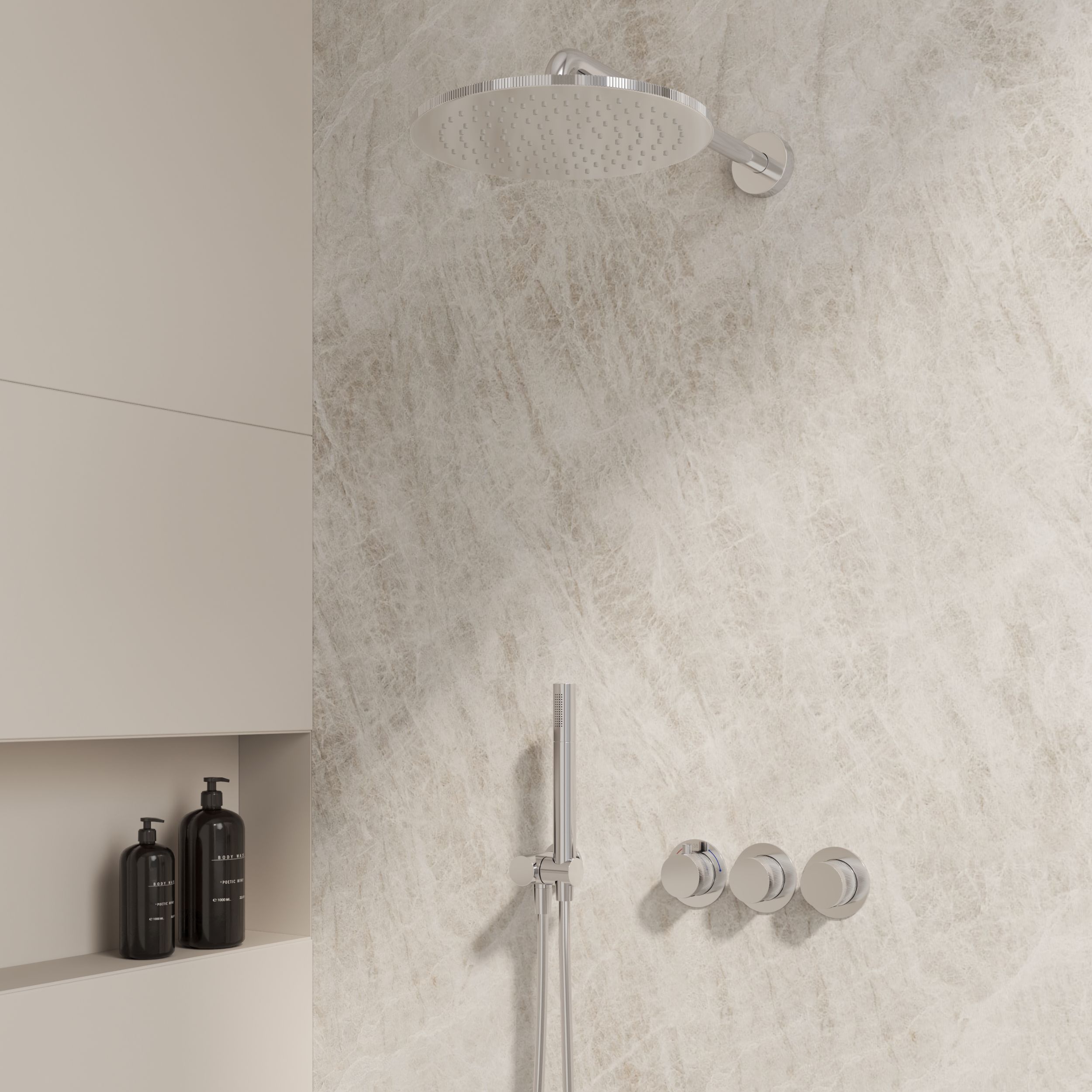 Best-Design "One-Pack" inbouw-regendoucheset "High-End Chrome M-250" chroom