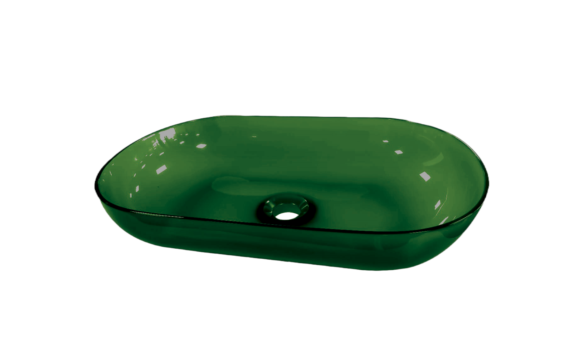Best-Design Opbouw-Waskom Color "Transpa-Emerald" 54 x 34 x 12 cm