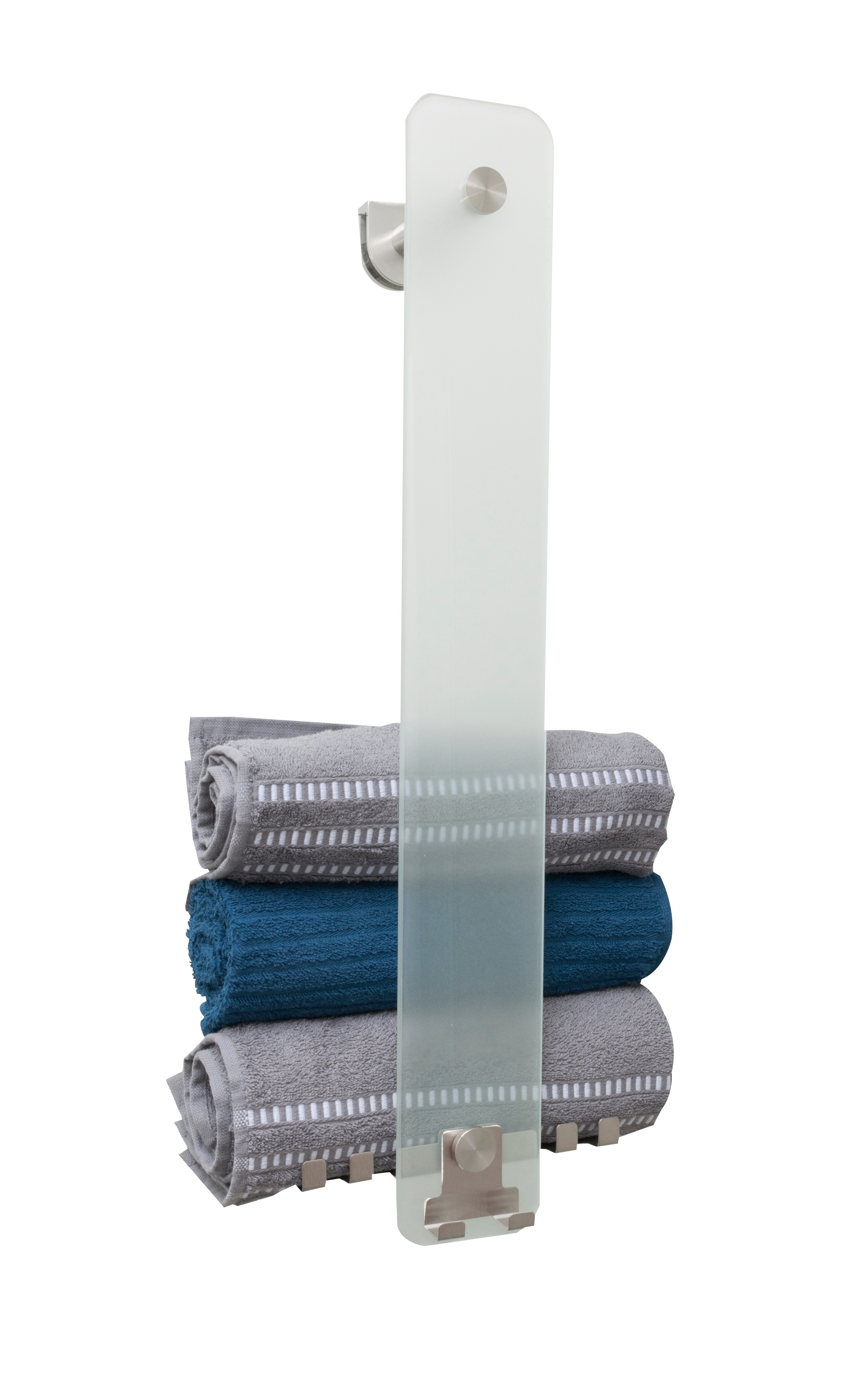 Best-Design "Ore" IBRO wand-Handdoek opbergbeugel Rvs/Mat-glas