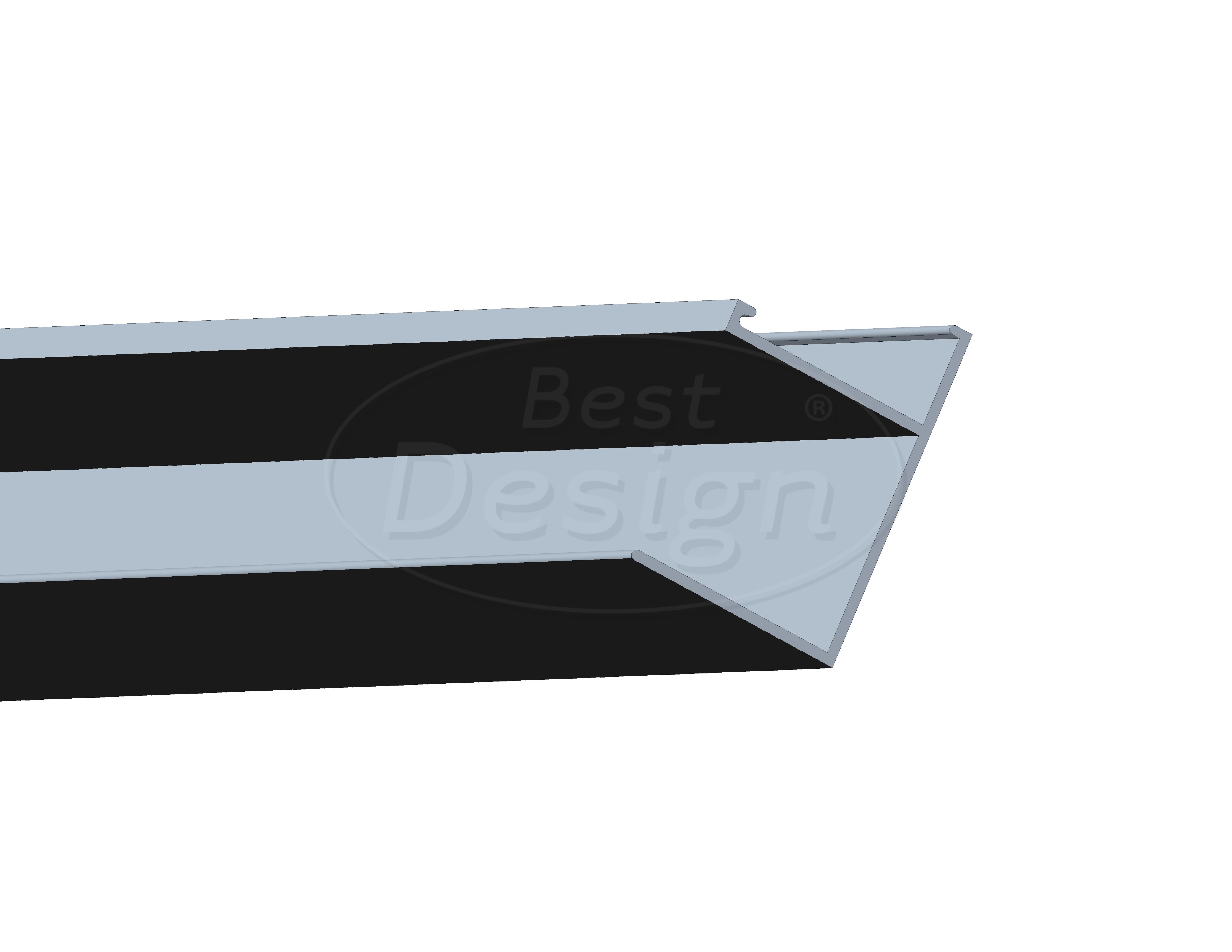 Best-Design zwart aluminium wand profiel voor "Baron" Nisdeur nr: 08