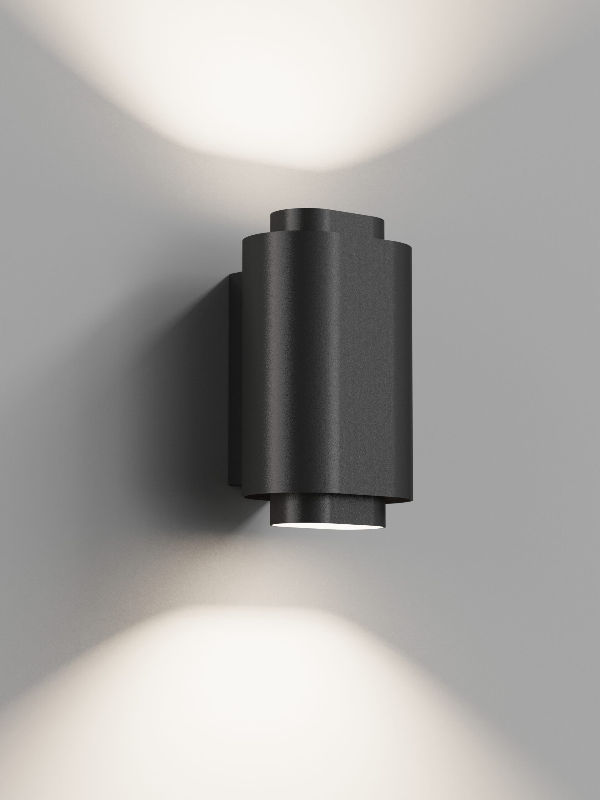 HIPP-Design WLV 03 BL wandlamp ovaal 10,2x17 cm — Mat zwart