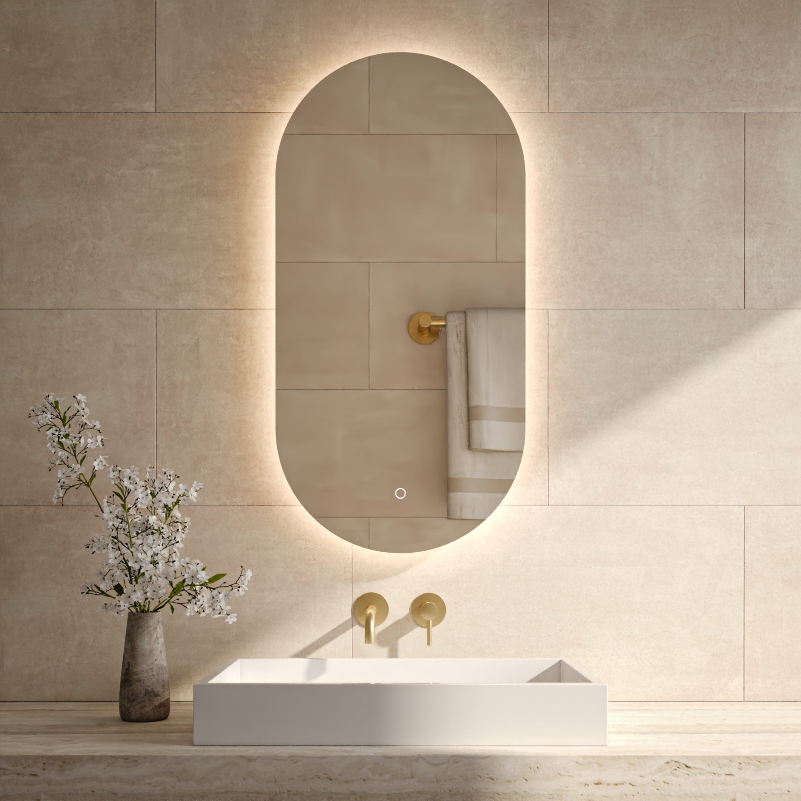 Best-Design "Seldy" ovale spiegel incl. led verlichting B=50 cm x H=100 cm