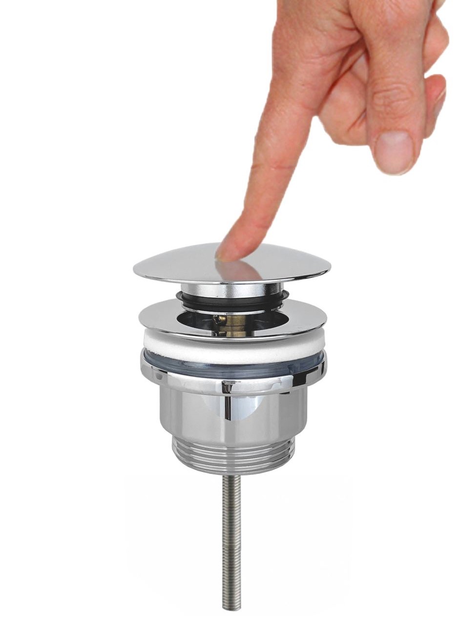 Best-Design Chrome "Laag" clic-waste z/overloop 5/4"