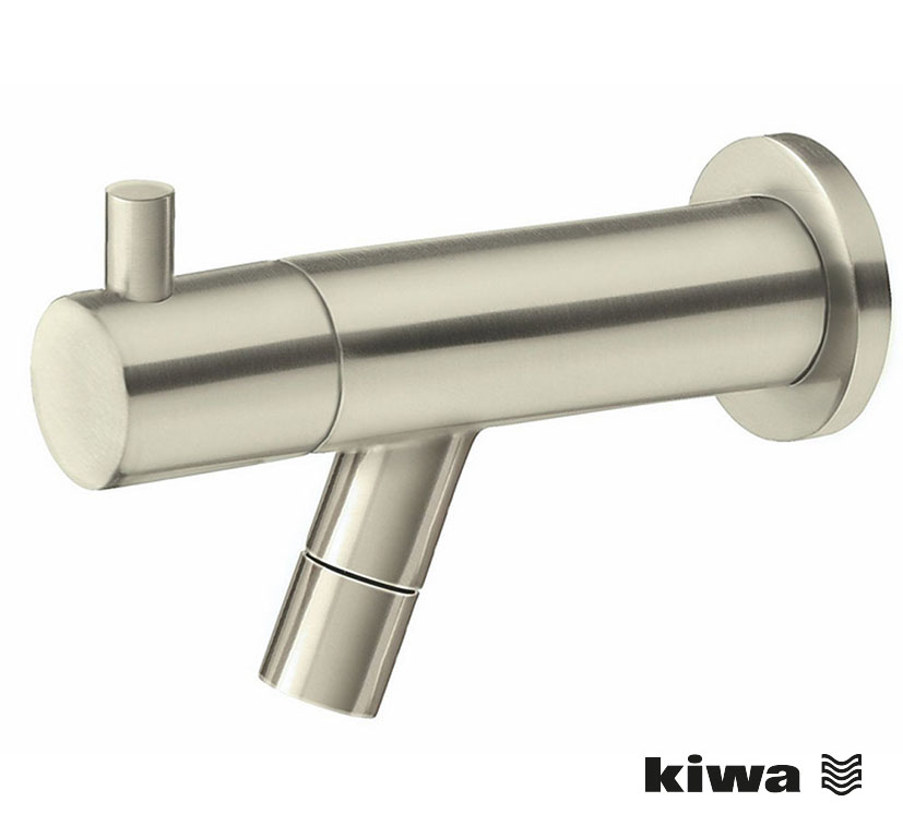 Amador fonteinkraan met muurbevestiging Kiwa 1/2'' geborsteld staal PVD
