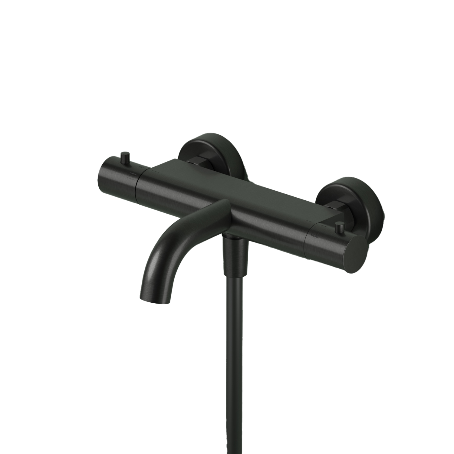 Thermostatische badmengkraan Ace AC022 — Geborsteld zwart PVD